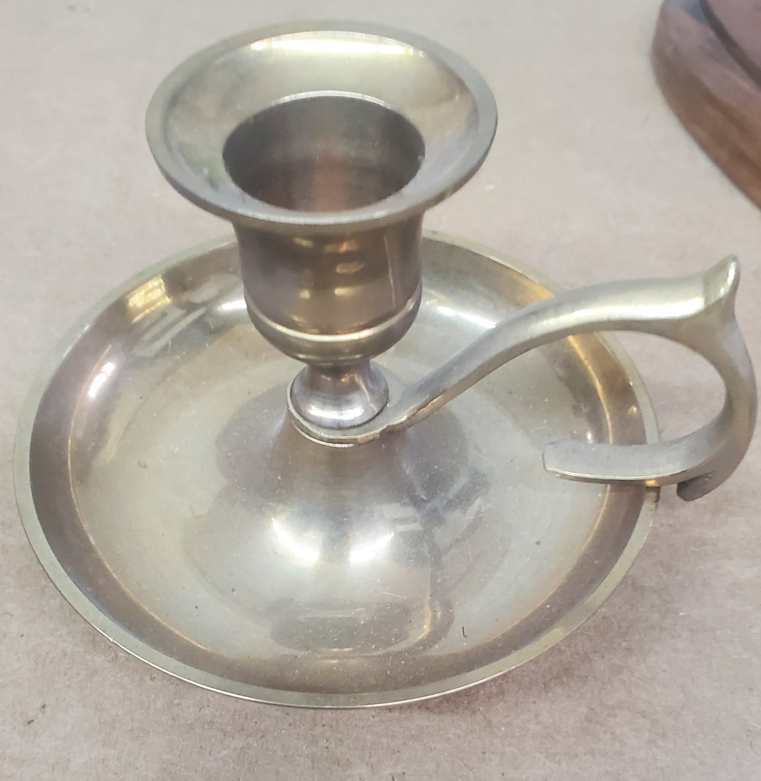 Brass candle holder finger loop metal Made in India Vintage Home Decor