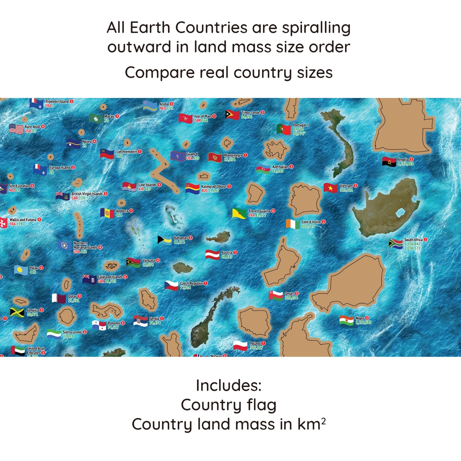 World Scratch Map – Earth Countries
