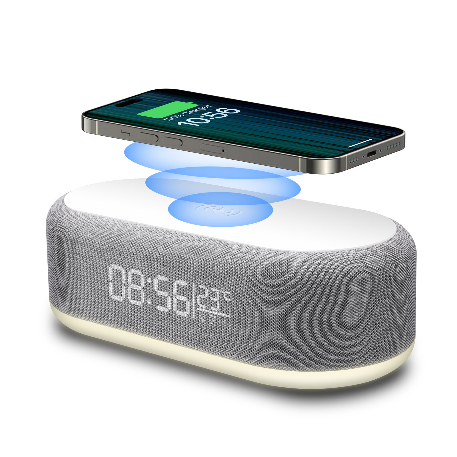 Wireless Charger With Alarm Clock Night Light For iPhone Air 17 16 Samsung S25+