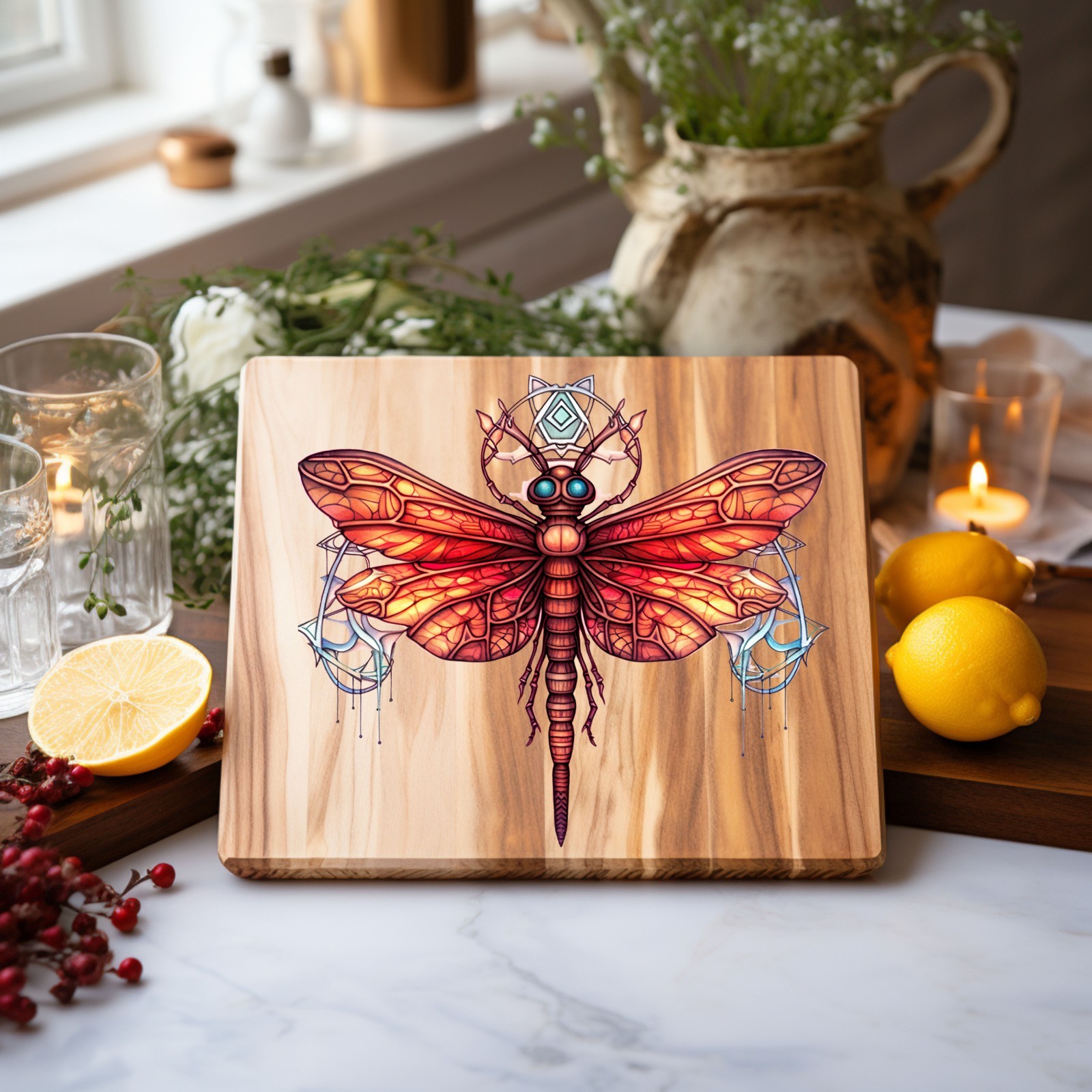 Orange Dragonfly UV DTF Transparent Sticker / Decal