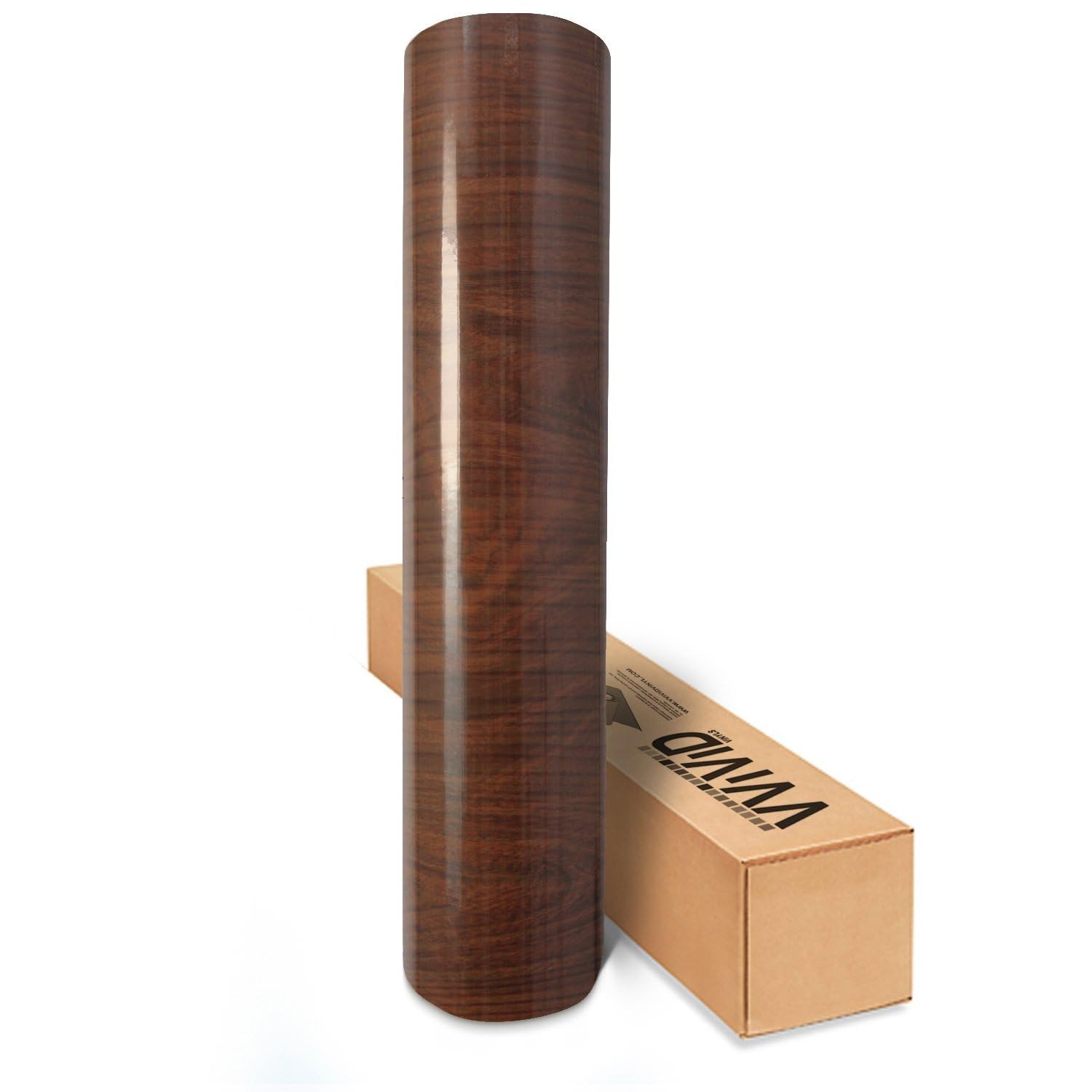 VVIVID High Gloss Dark Brown Cedar Striped Wood Grain Faux Finish Textured Vi…