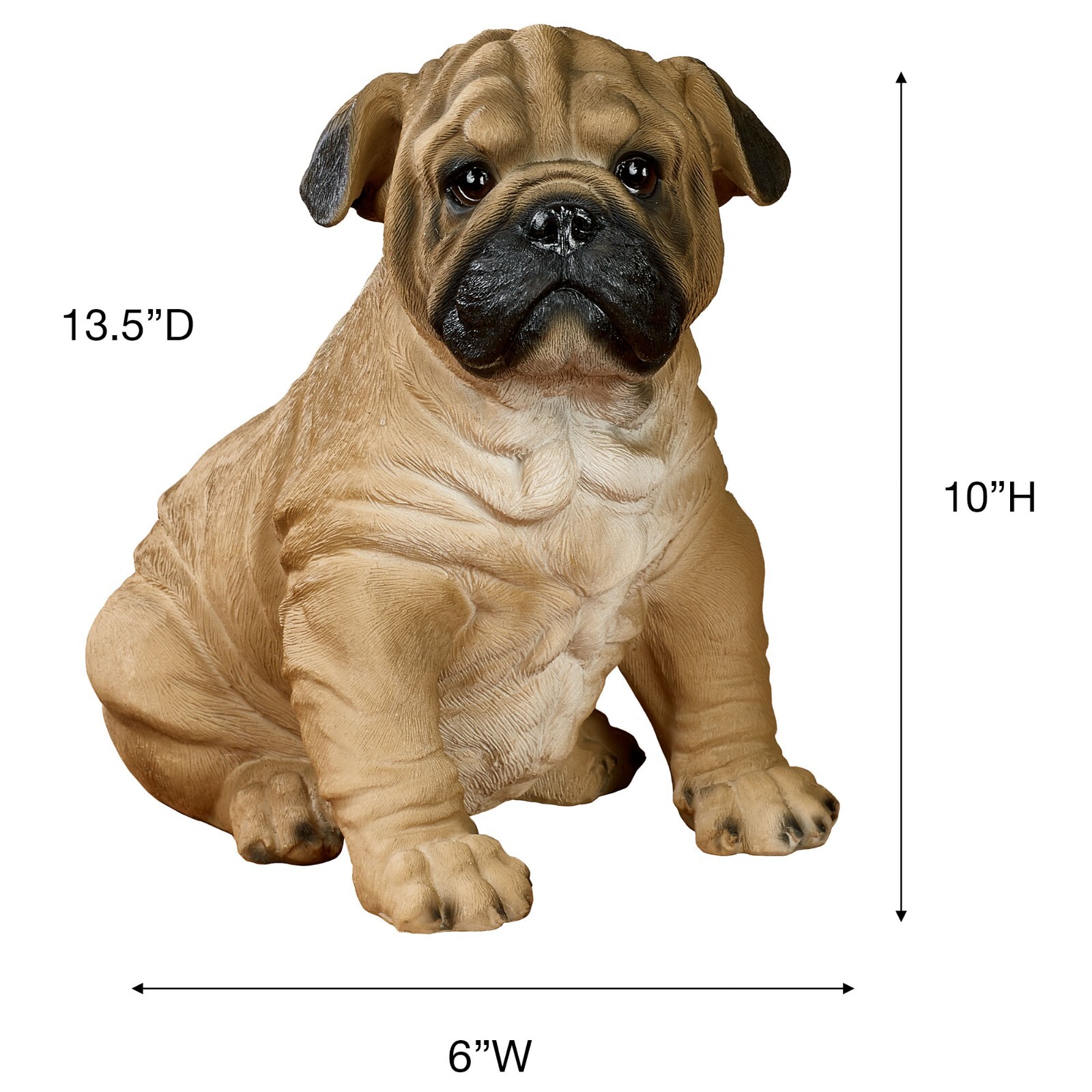 Precious Pug Dog Table Sculpture Multi Warm
