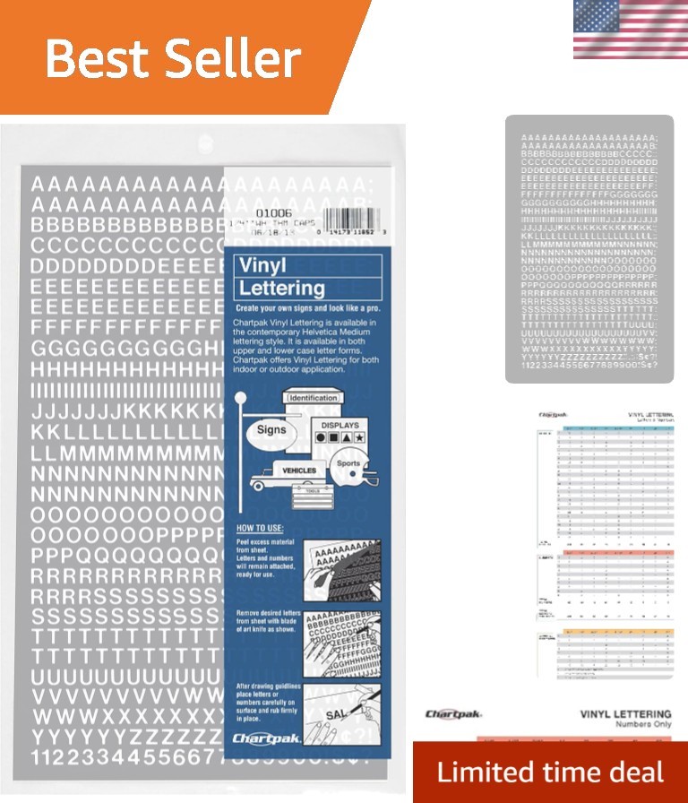 Water-Resistant Self-Adhesive Capital Letters & Numbers – 1/4&Prime; High, 610 Pack