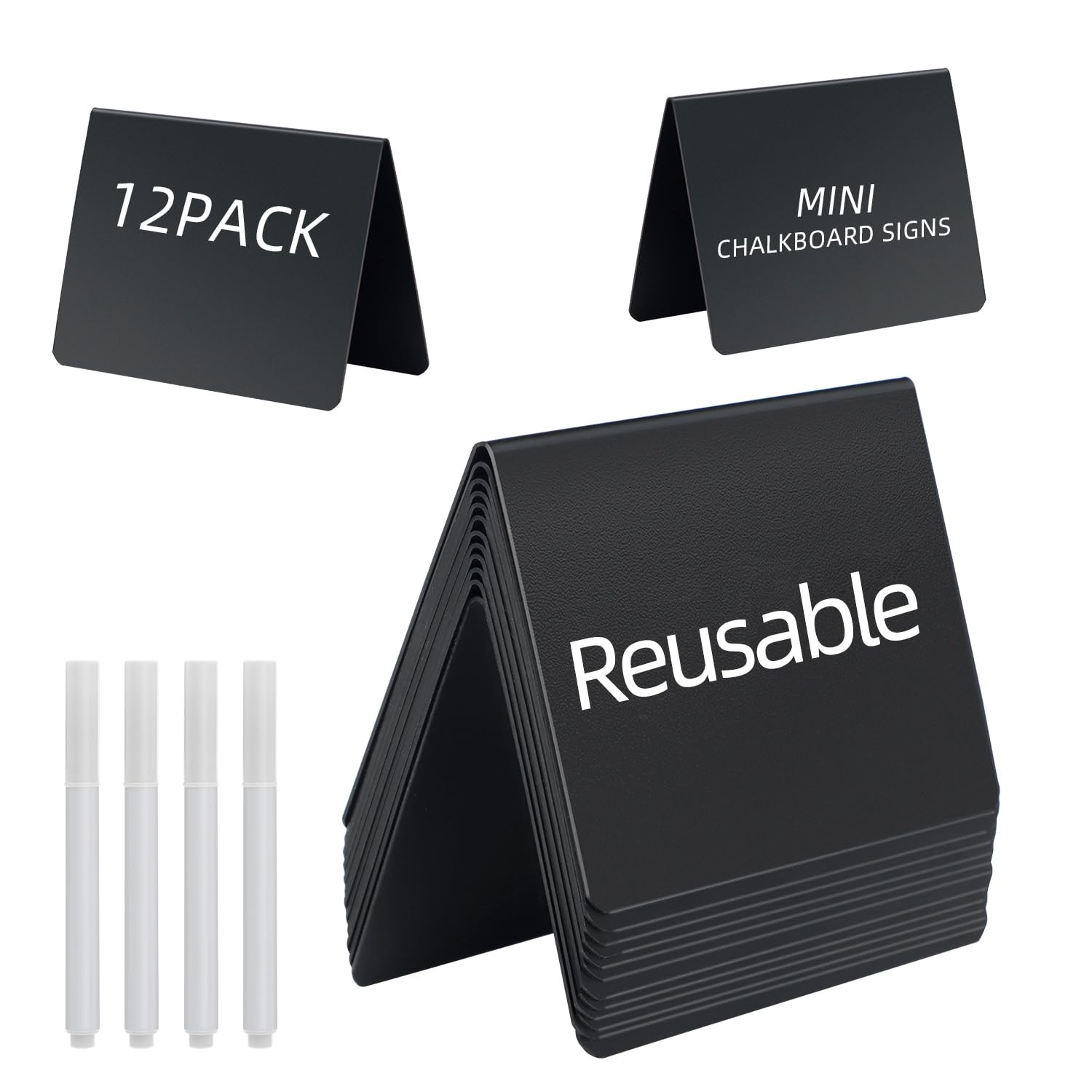 Mini Chalkboard Signs 4&Prime;x3&Prime; Food Sign Tags for Display Buffet Party Reusable