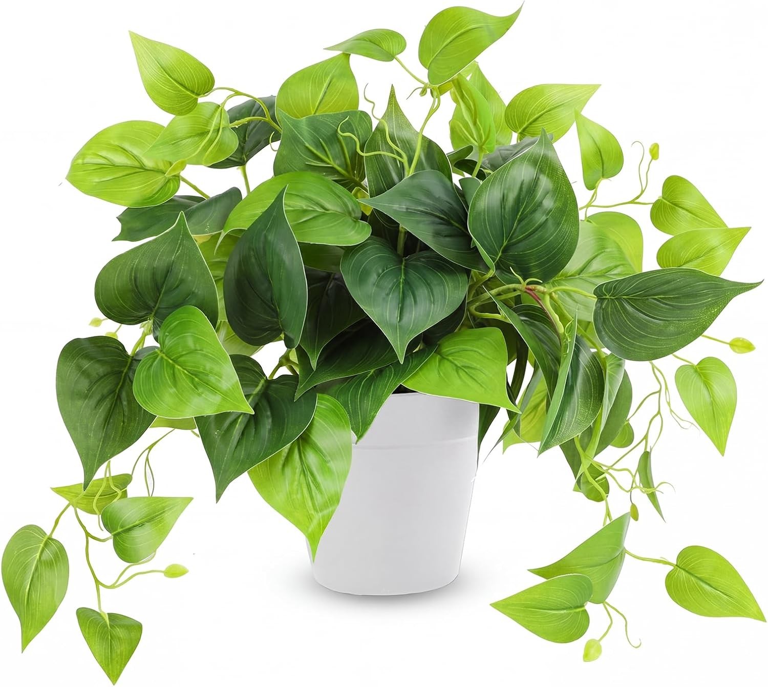 Artificial Plants Fake Pothos with Plastic Pot Artificial Potted Plant for Home