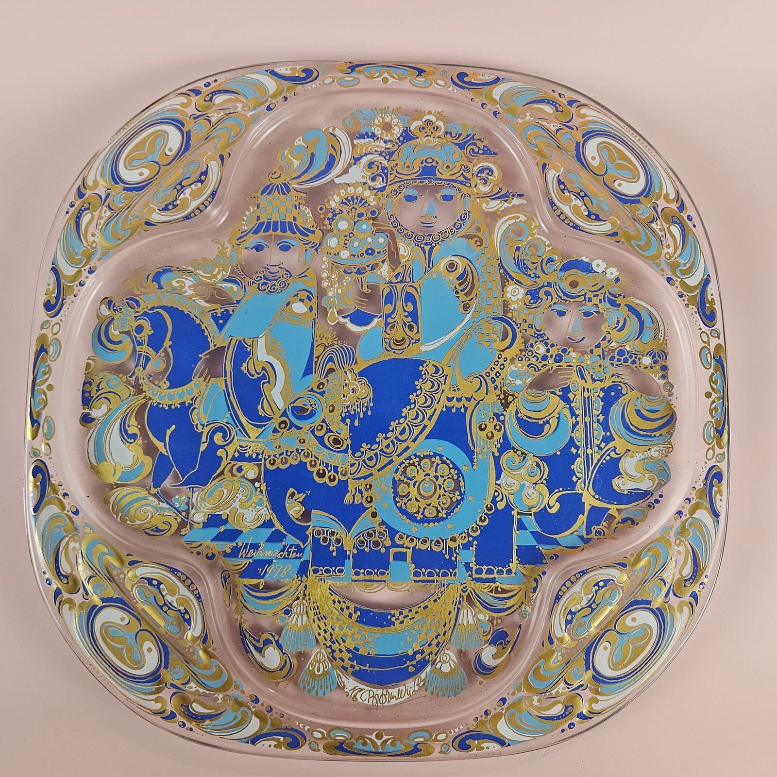 Bjorn Wiinblad Rosenthal Christmas plate in Crystal 1978 The Three Magi