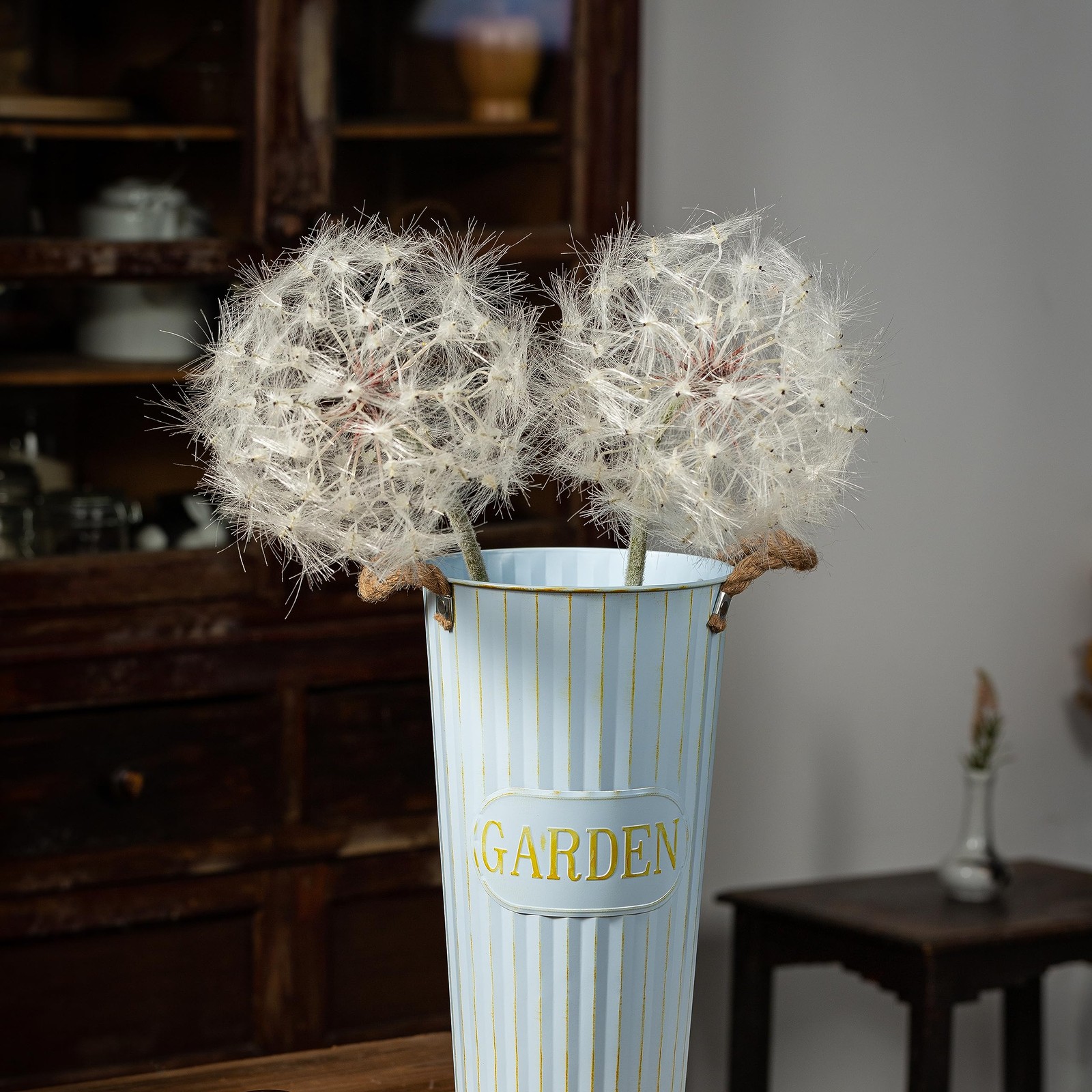 Giant Artificial Dandelion Flower Fake Dandelion Decor For Home 2 Pcs white