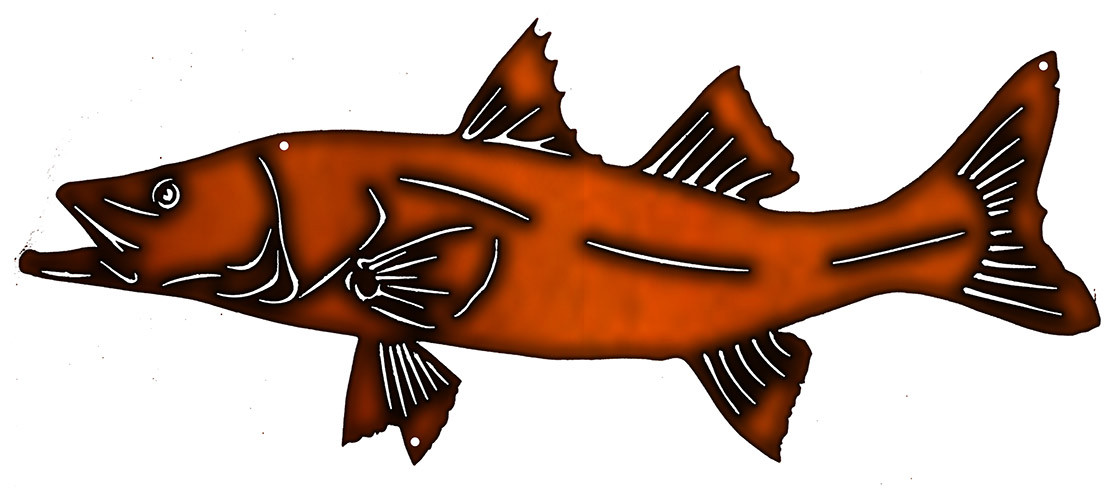 Trout Fish Laser Cut Out Wall Art Faux Copper Finish Metal Sign 10×23.5 RVG306C