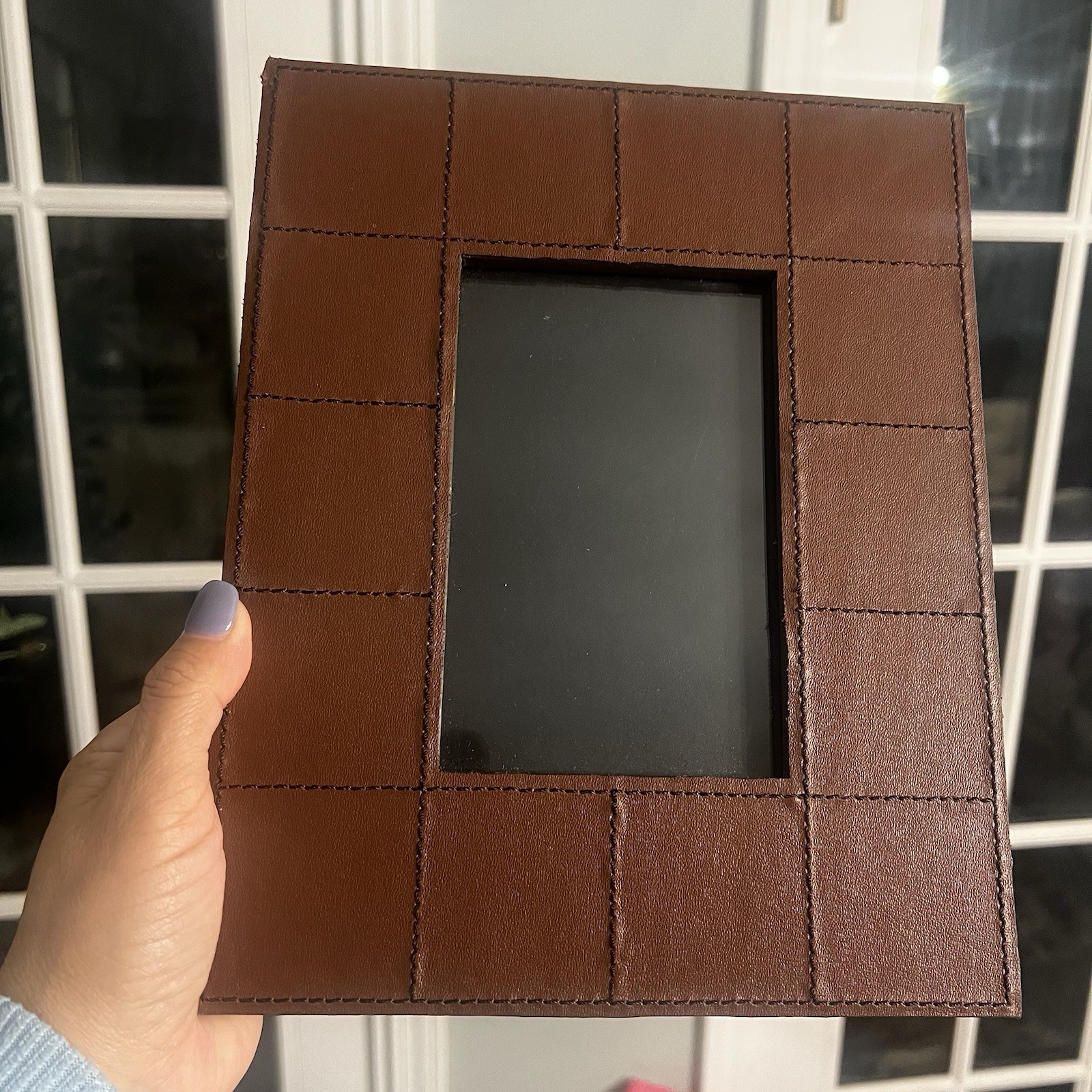 Brown Faux Leather Style Photo Picture Frame Fits 4&Prime;x6&Prime; Photo