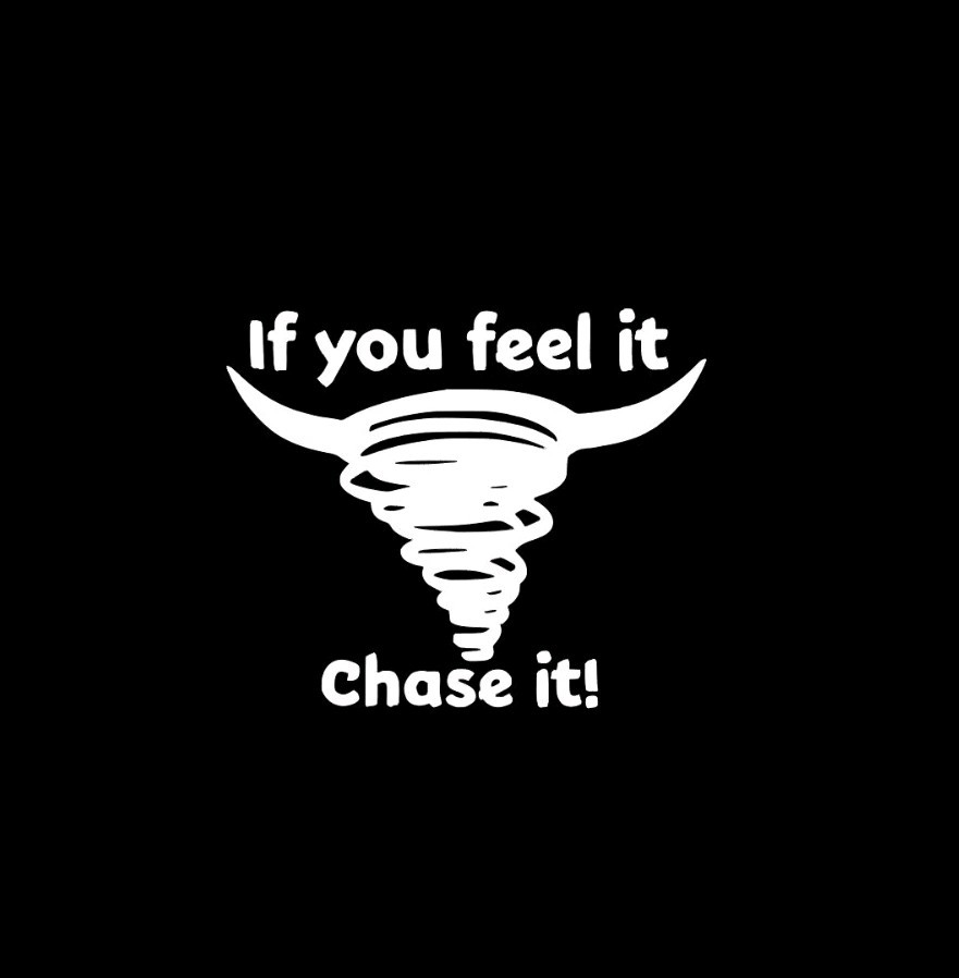 Twisters 2024 Style Vinyl Decal Sticker « Chase It » Glen Powell 6×5 Inches!