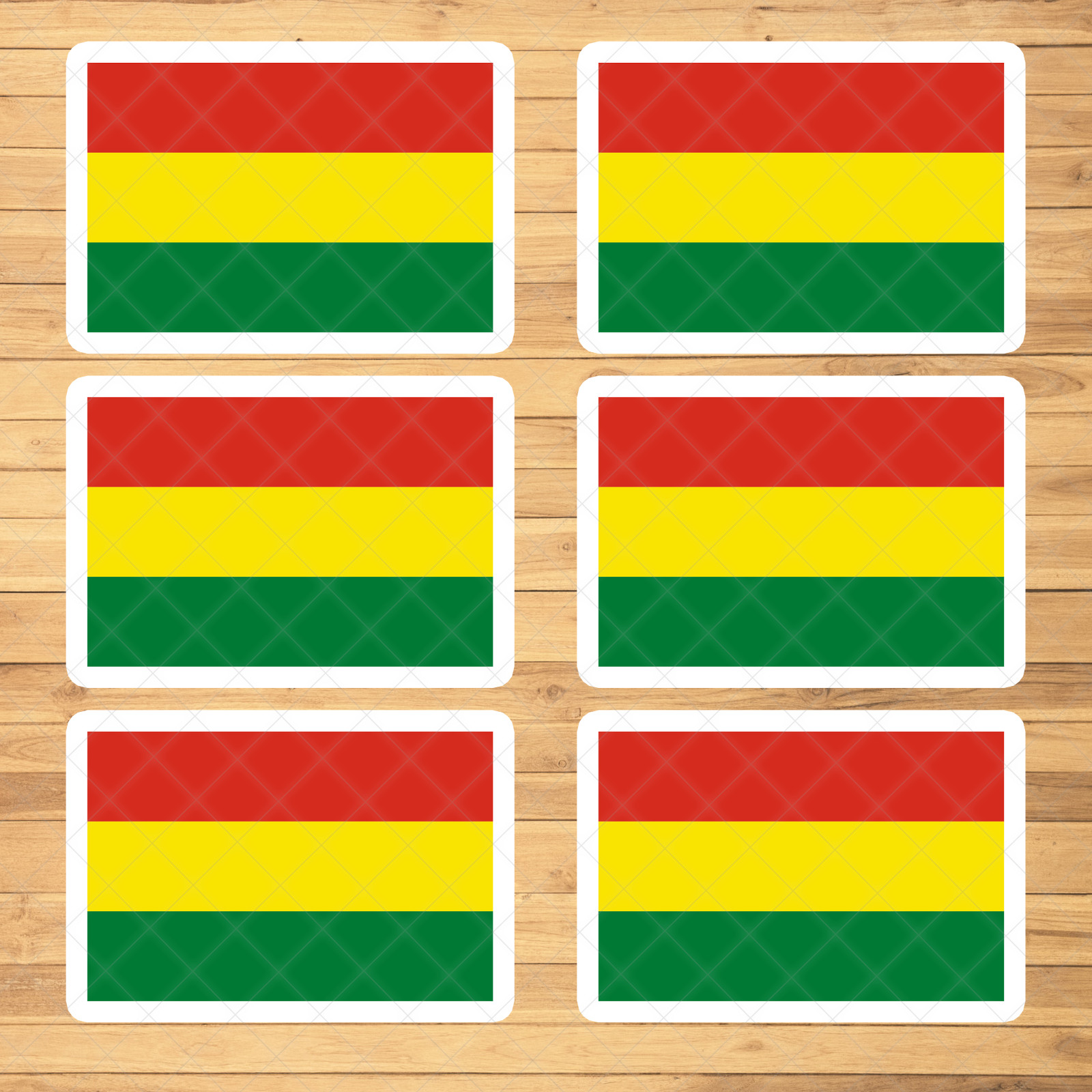 6x Bolivia Flag Stickers – High-Quality Vinyl Decals for Cars, Laptops