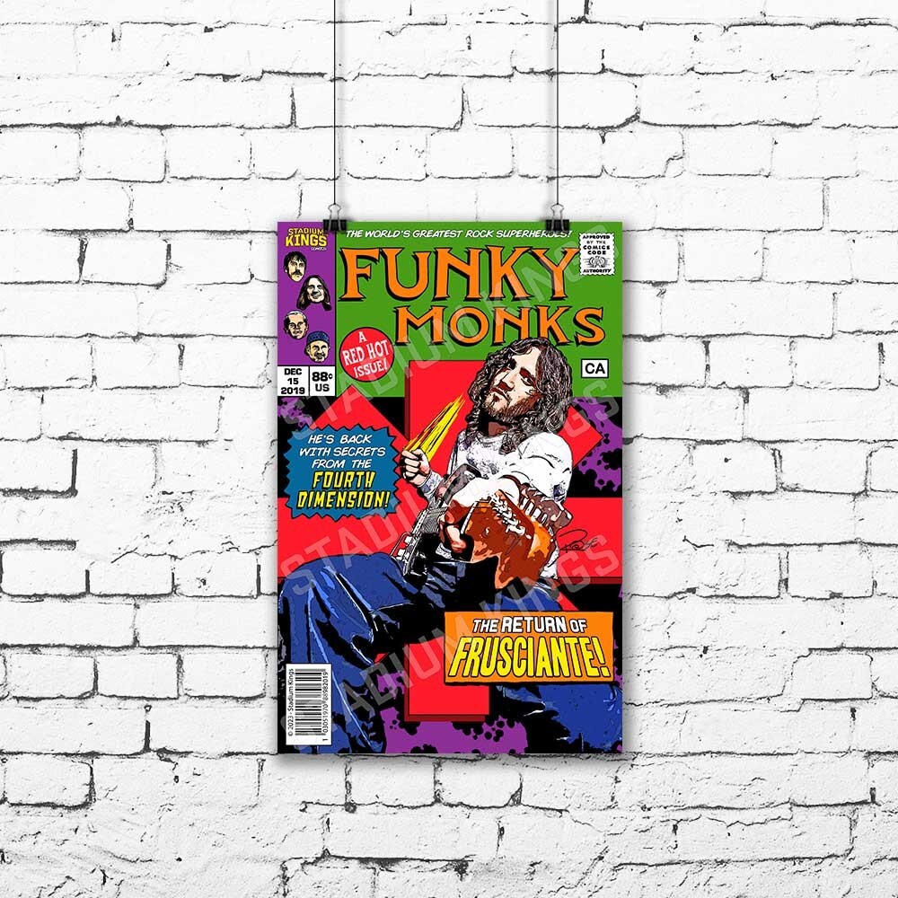 Red Hot Chili Peppers John Frusciante Funky Monks Comic Book Poster – 11×17 in.