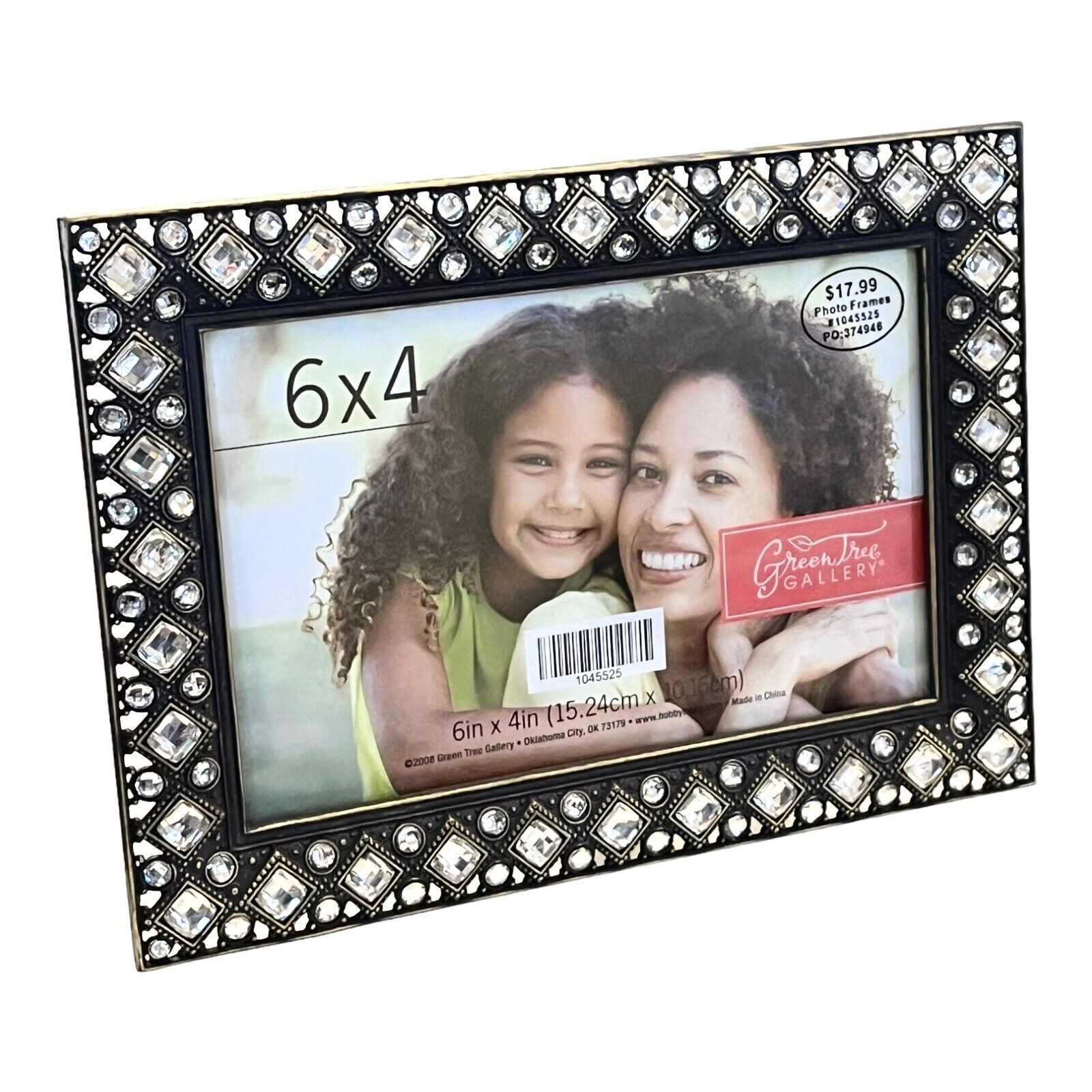 NEW Rhinestone & Bronze Metal PICTURE FRAME 4×6 Vertical or Horizontal Western