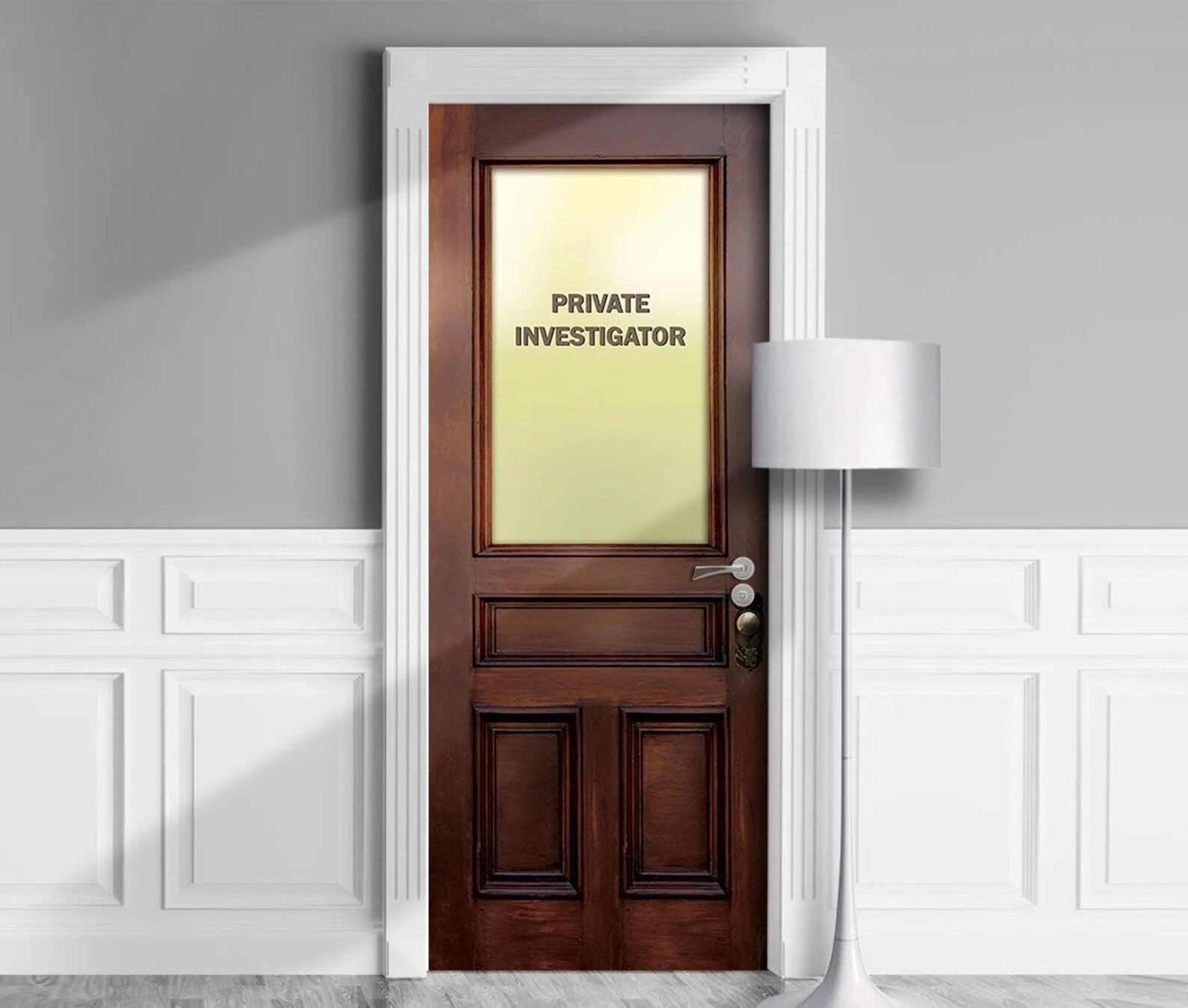 Detective Door Wallpaper, Sticker, Cover, Decal. Peel&rsquo;n&rsquo;Stick. Laminated. Single