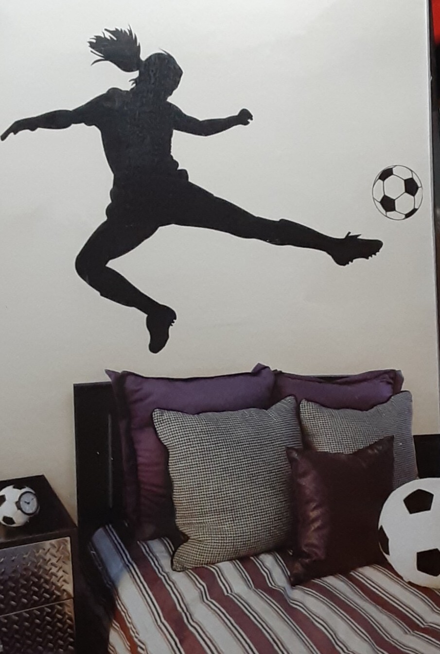 Lot 26 Studio *Wall Decal* (Silhouette Female Soccer Player) aprox 46X35 Black