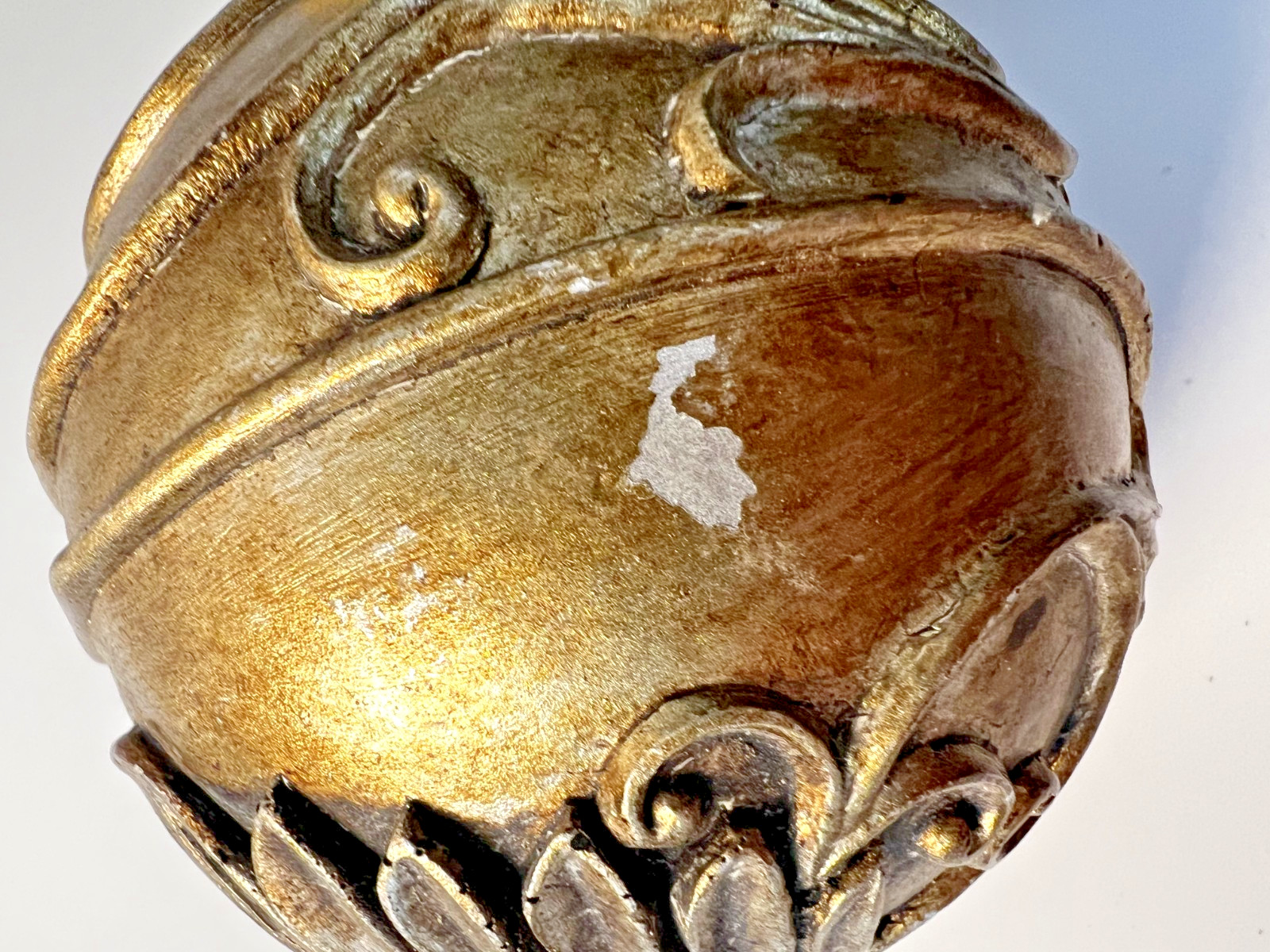 Lot of 2 Decorative Orbs Balls Spheres Ceramic and Resin USED – READ