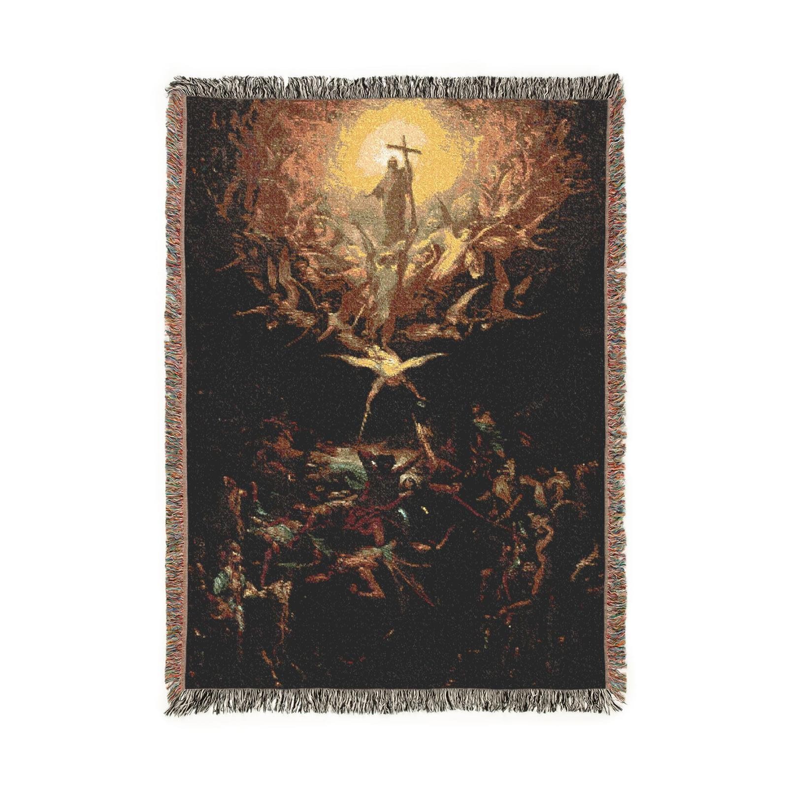 he has risen woven tapestry blanket [52by37]
