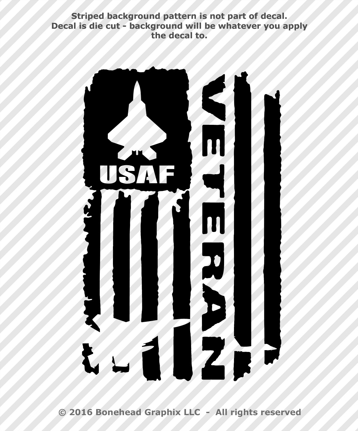 Military Veteran AFV Distressed Flag XS-M Vinyl Decal Combat Veteran Sticker