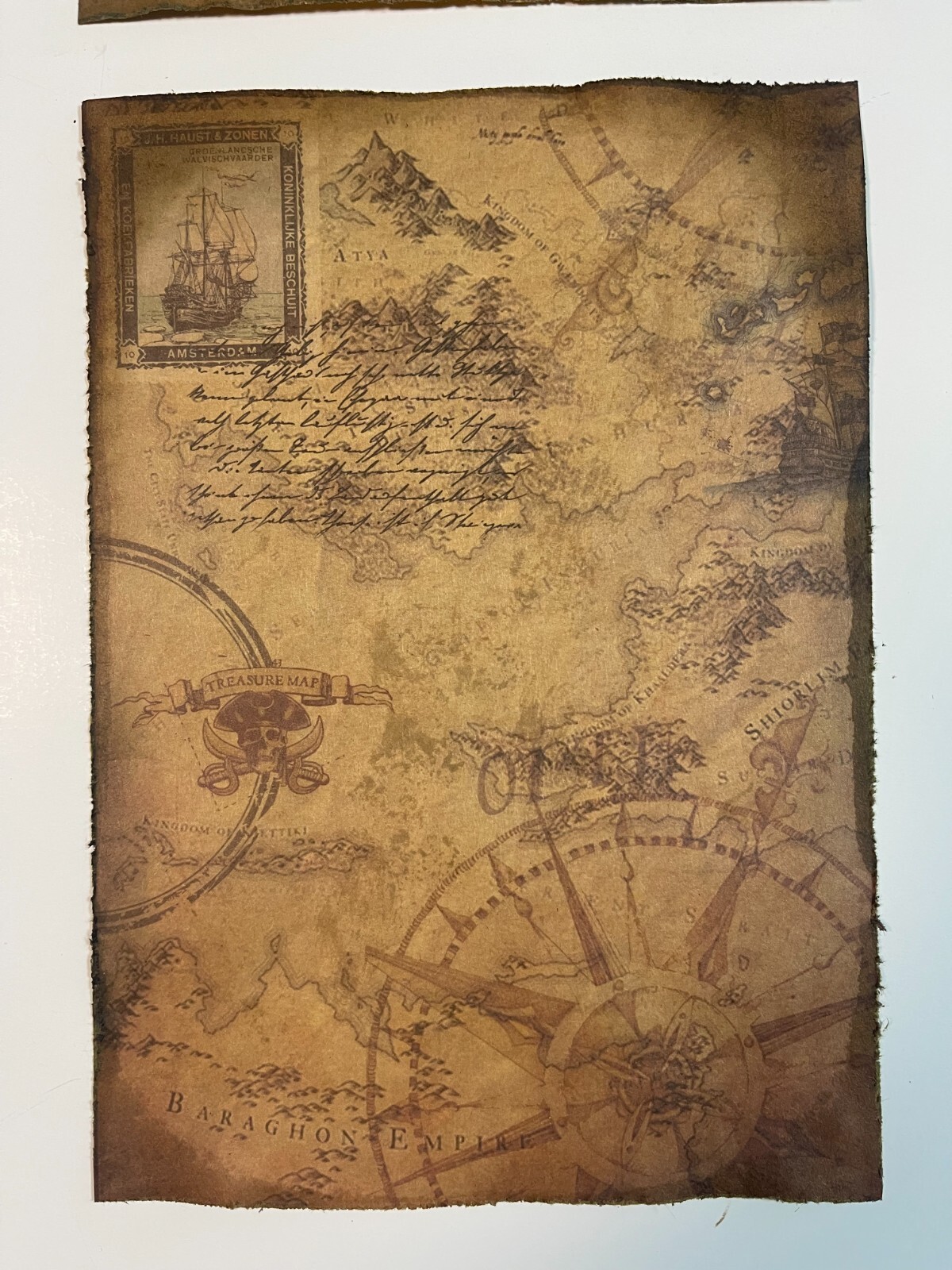 Pirate Treasure Map Aged Reproduction Print – 2 Maps