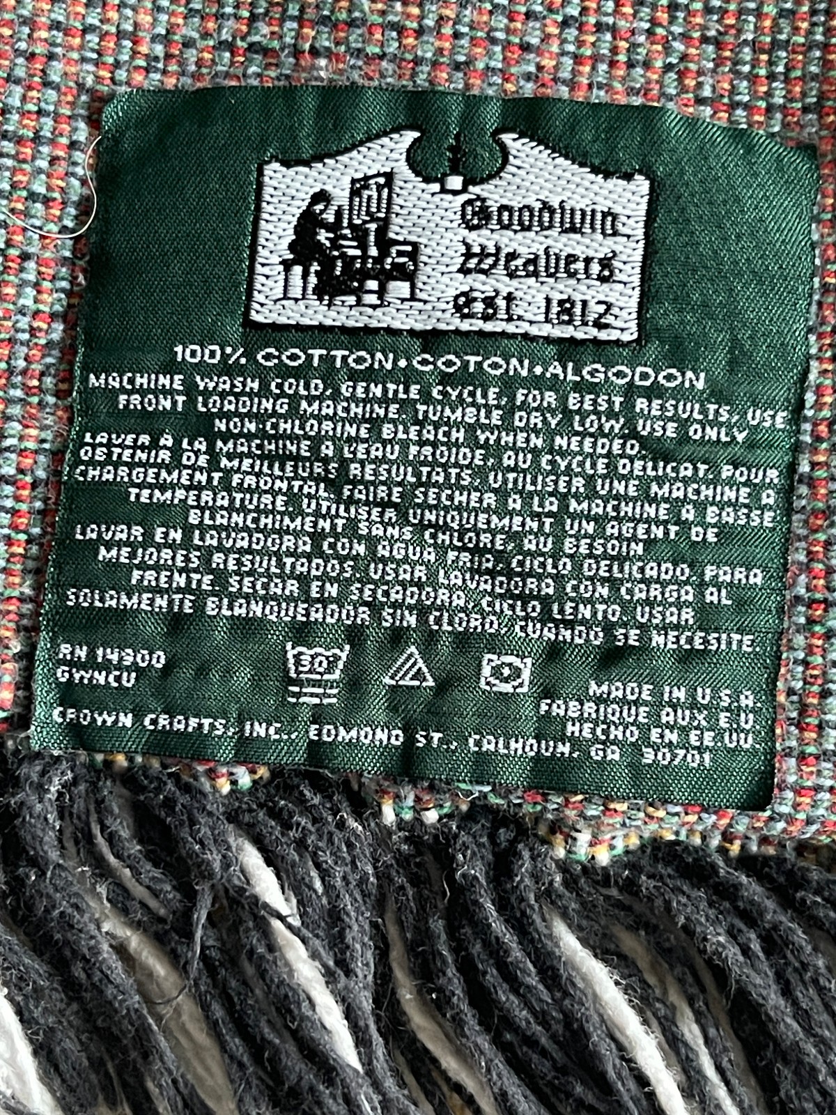 Winter-Time on the Farm Tapestry Throw 100% Cotton Fringe Goodwin Weavers 62×42