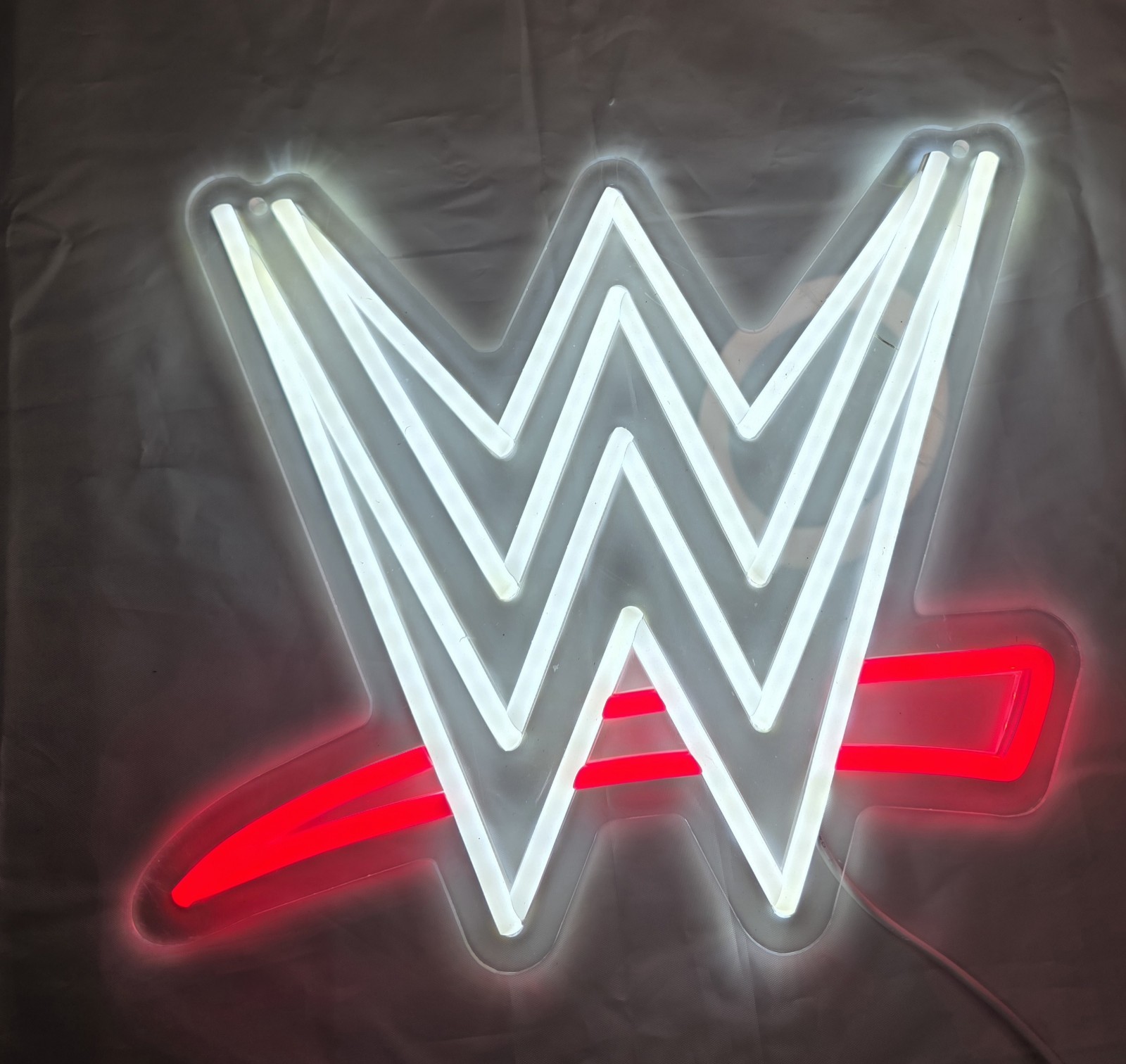 WWE White & Red Custom Illuminated Glowing LED Neon Wall Art Sign 12&Prime;x11&Prime;