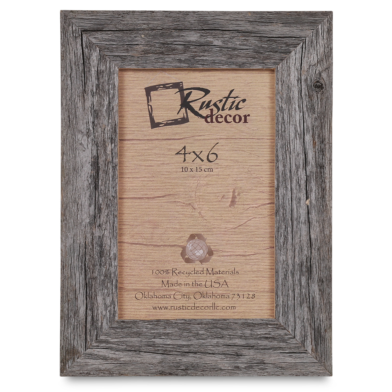 4×6 – 1.25&Prime; Wide Standard Reclaimed Rustic Barn Wood Photo Frame
