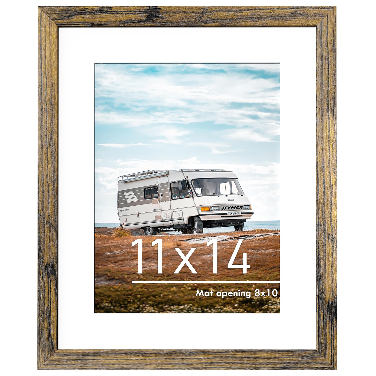 11×14 Picture Frame Display Pictures 8 x 10 with Mat or 11 x 14 Without Mat New
