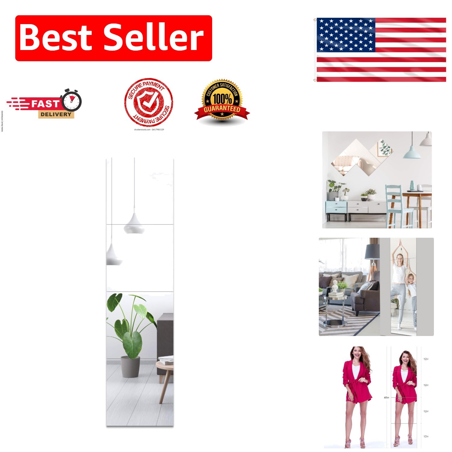 Versatile 12 Inch Frameless Glass Mirrors – Installation Made Easy for Any Room