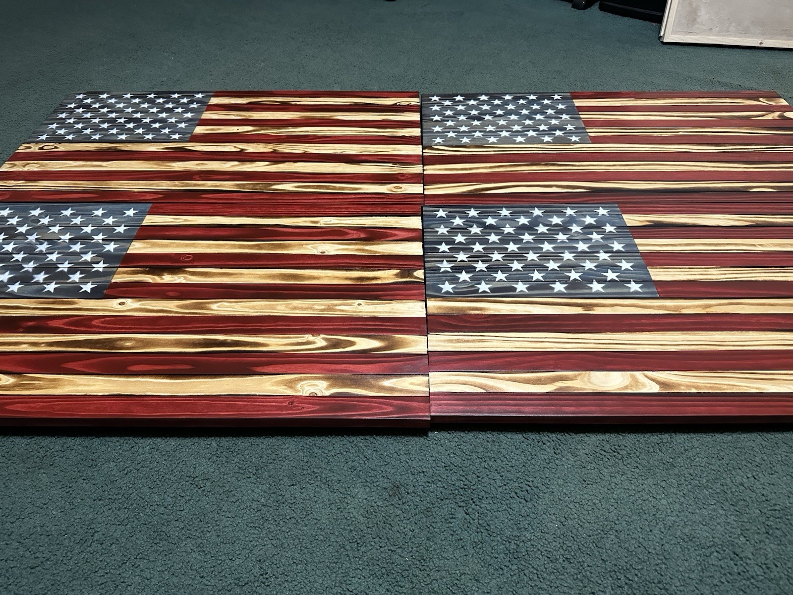 Handmade Rustic American Flag Made From Wood