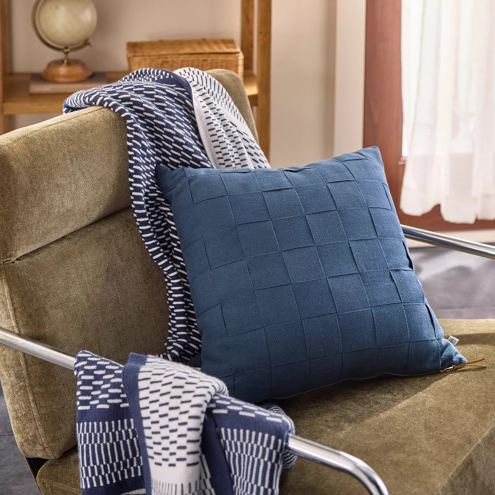Knit Throw Blanket Navy – Hearth & Hand with Magnolia