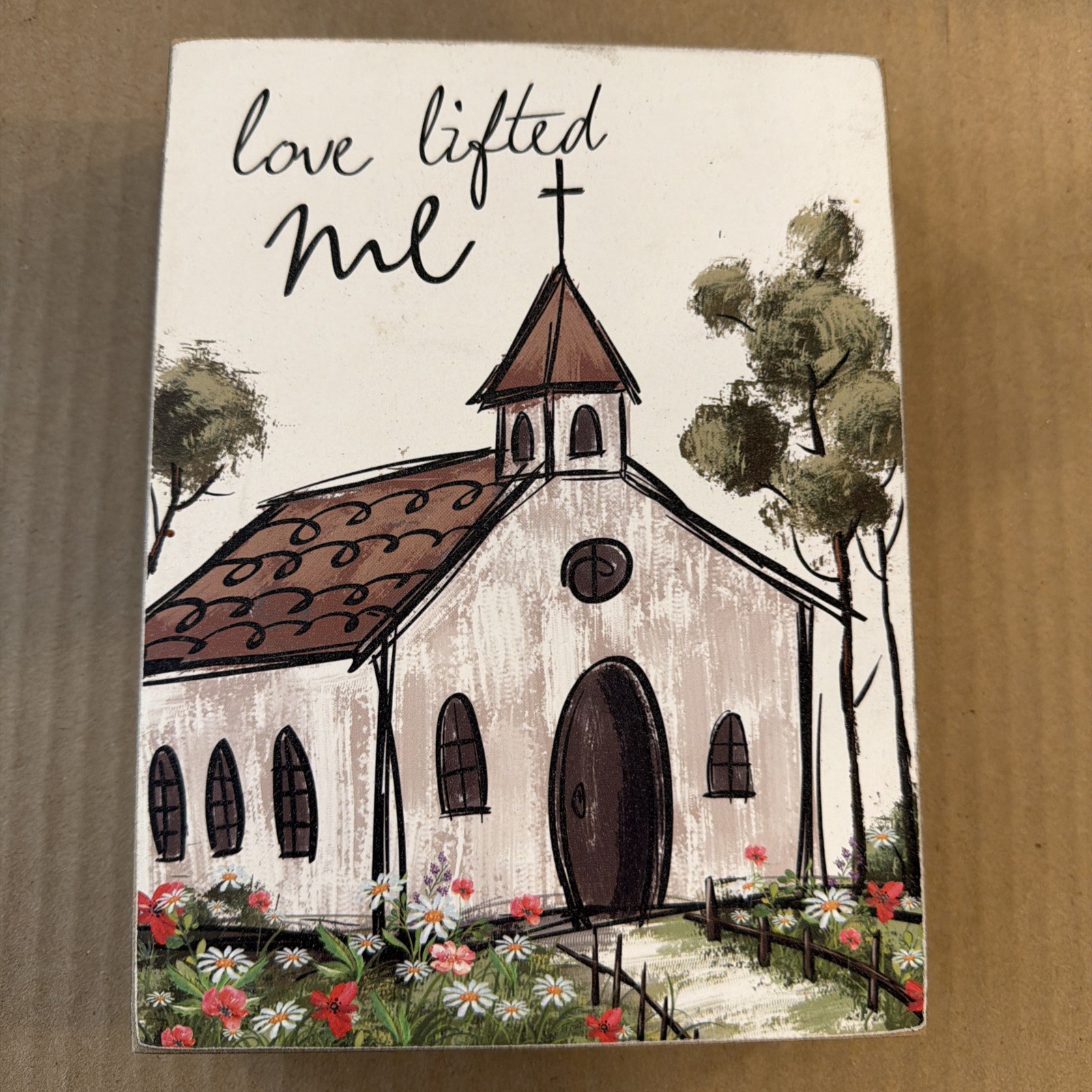 Love Lifted Me Wall Sign 8” x 6” x 2” Black Framed. Ready To Hang