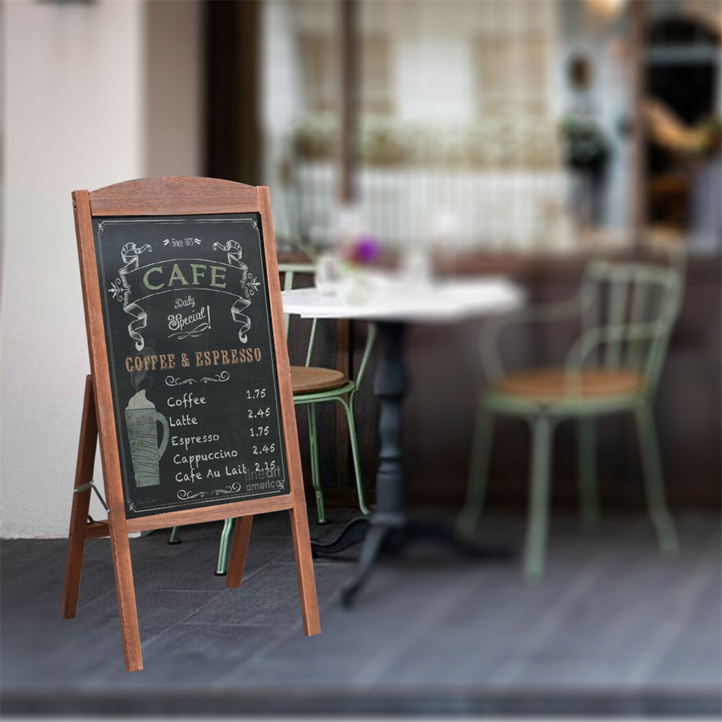 Large Outdoor Double Side Sidewalk Wooden A Frame Chalkboard Magnetic Sign Board