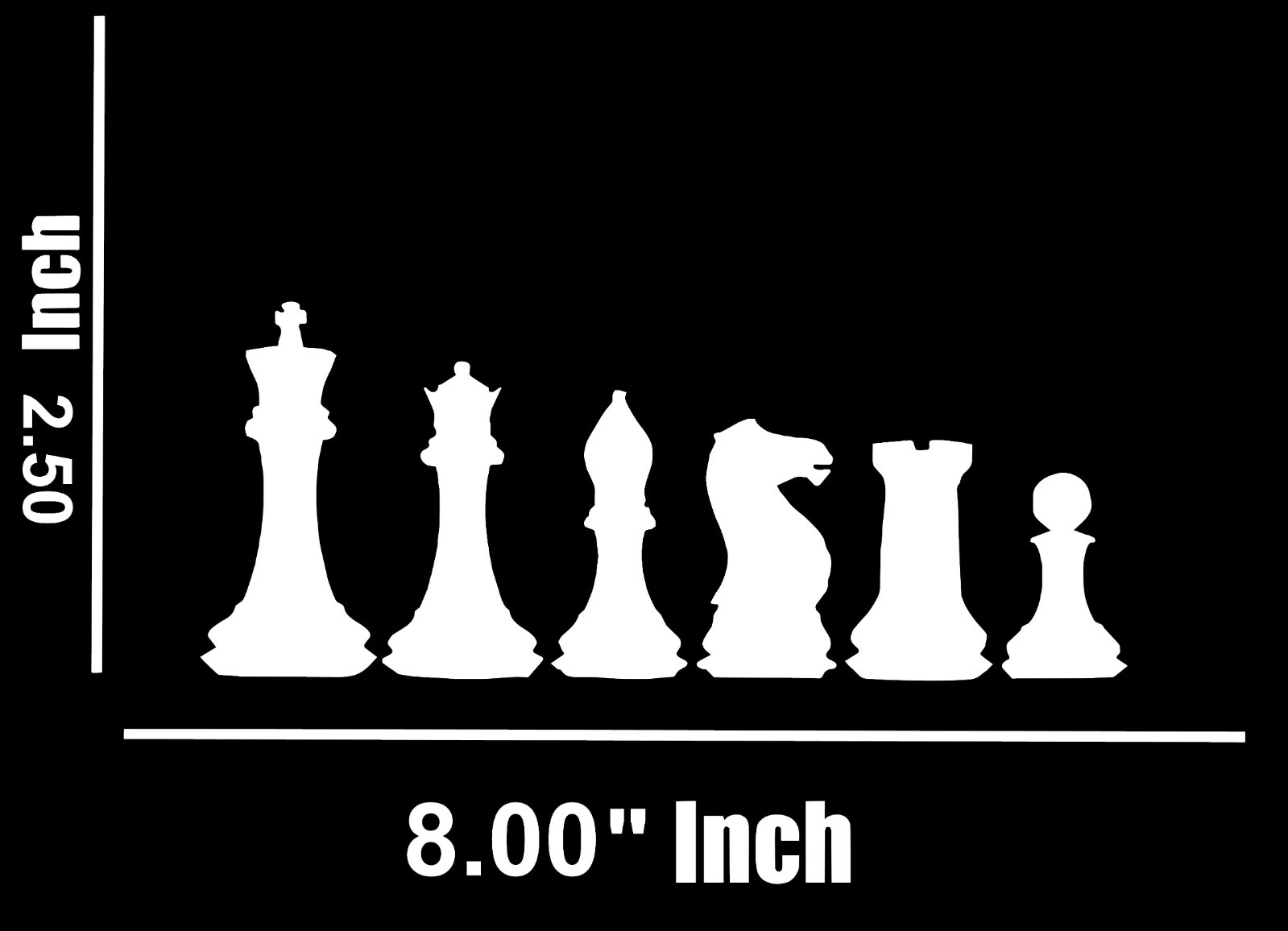 Chess Decals Wide Premium Quality Vinyl Decal truck cars 8&Prime; x 2.50&Prime;