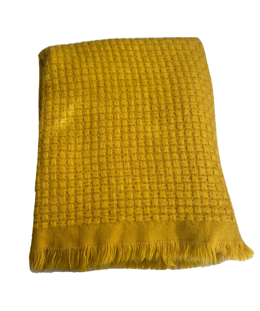 Dissa Knitted Decorative Throw Blanket Mustard Cozy Chunky Knit Home Decor
