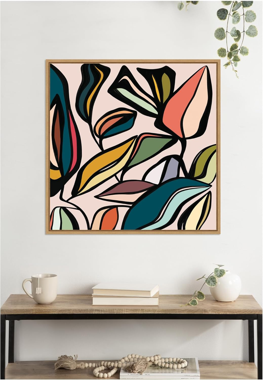 Fanciful Ficus Framed Canvas Art by Alicia Bock, 30×30, Modern Decor
