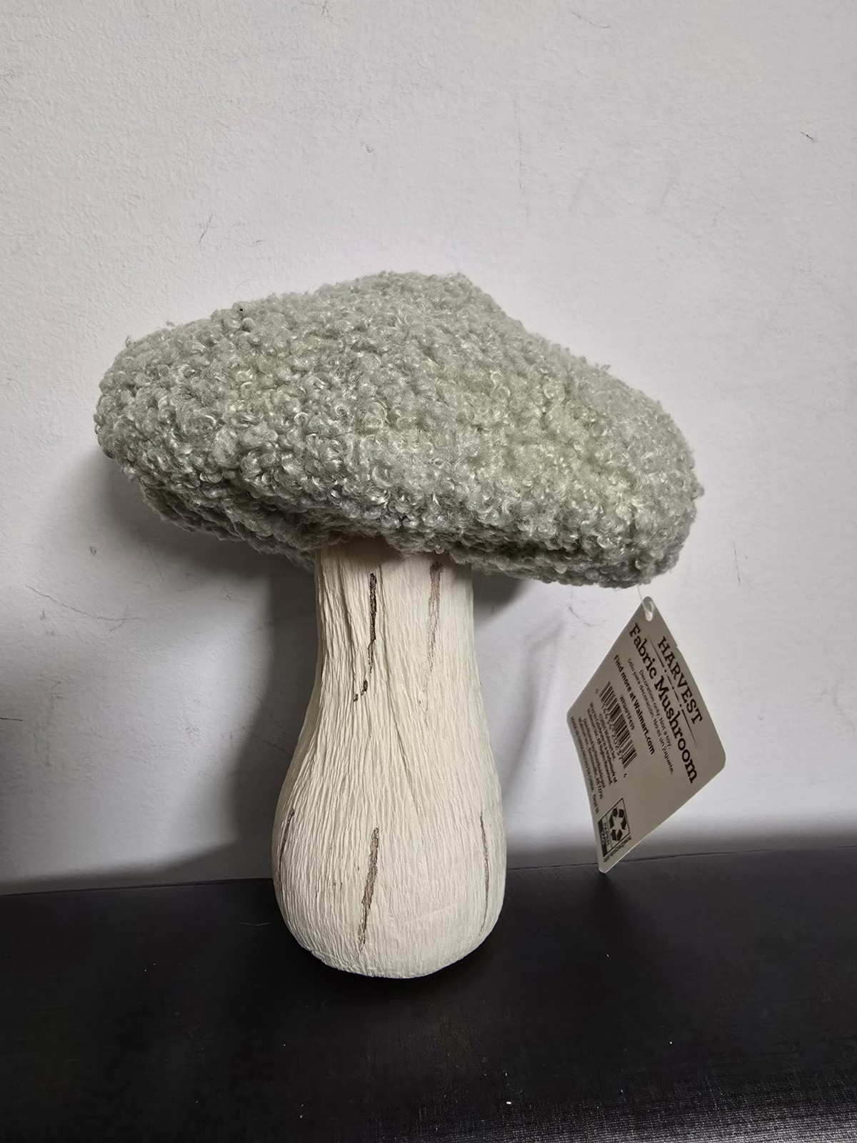 Lot of 2 Easter Spring Summer Fall Green Sherpa Mushrooms Tabletop Decor, 6&Prime;