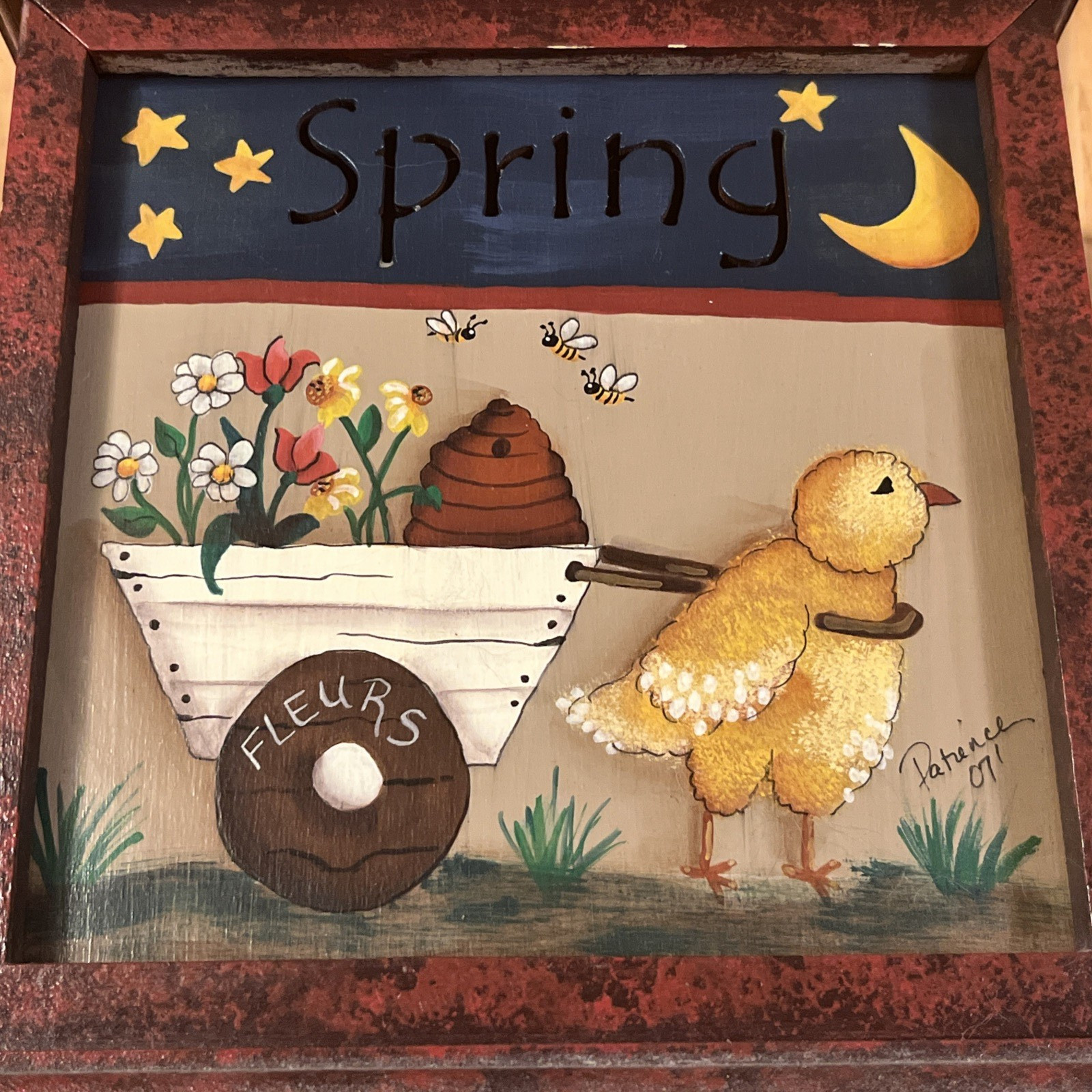 Hand Painted Folk Art Four Seasons Light Up Box-Spring Summer-Fall-Winter