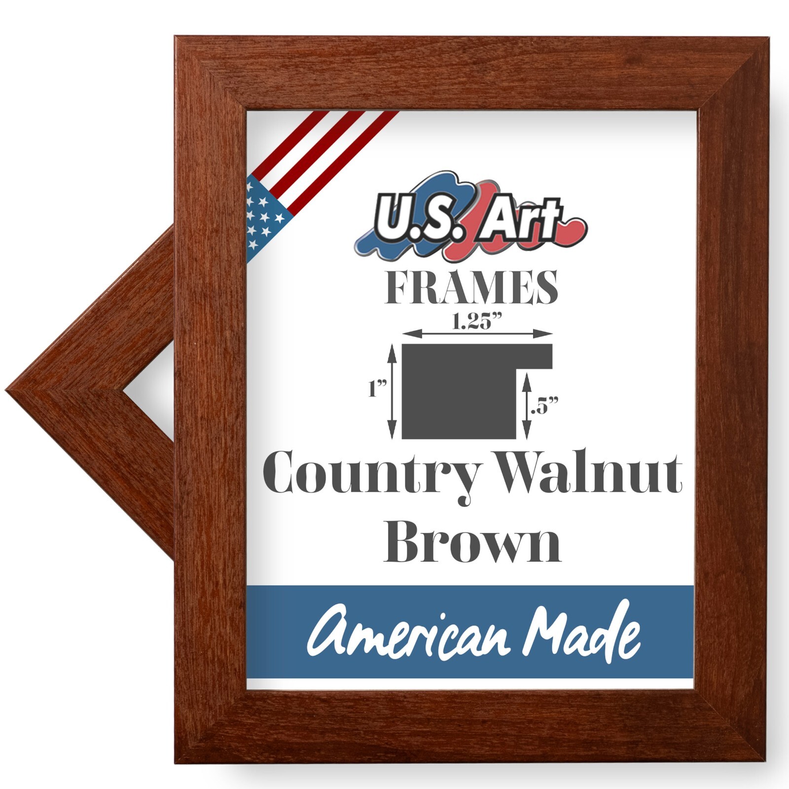 US Art Frames 1.25 in Flat Country Walnut Brown Wall Decor Picture Frame S-A