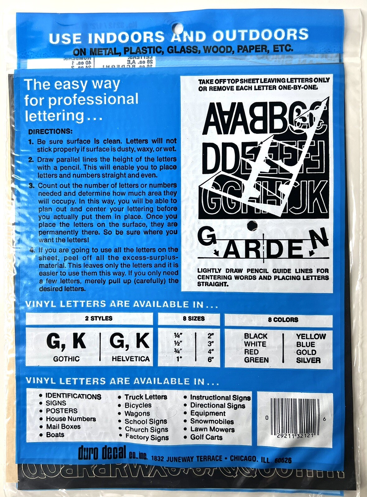 GOTHIC BLACK Adhesive Vinyl Letters & Numbers 1/2&Prime; INDOORS OUTDOORS SEALED