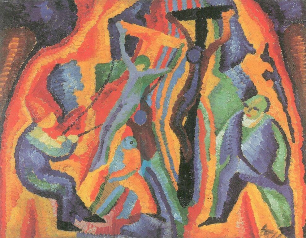 Raising of the Cross Wilhelm Morgner 1900 German Expressionist Religious Print