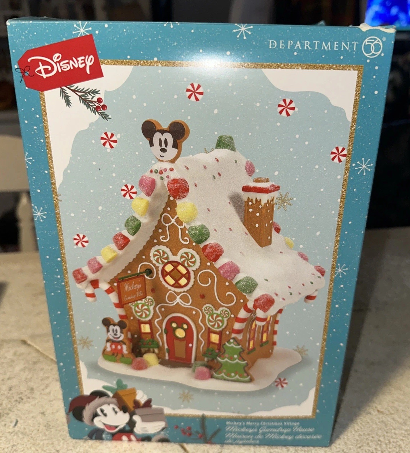Dept 56 MICKEY&rsquo;S GUMDROP GINGERBREAD HOUSE Disney Village Mickey Mouse CHRISTMAS