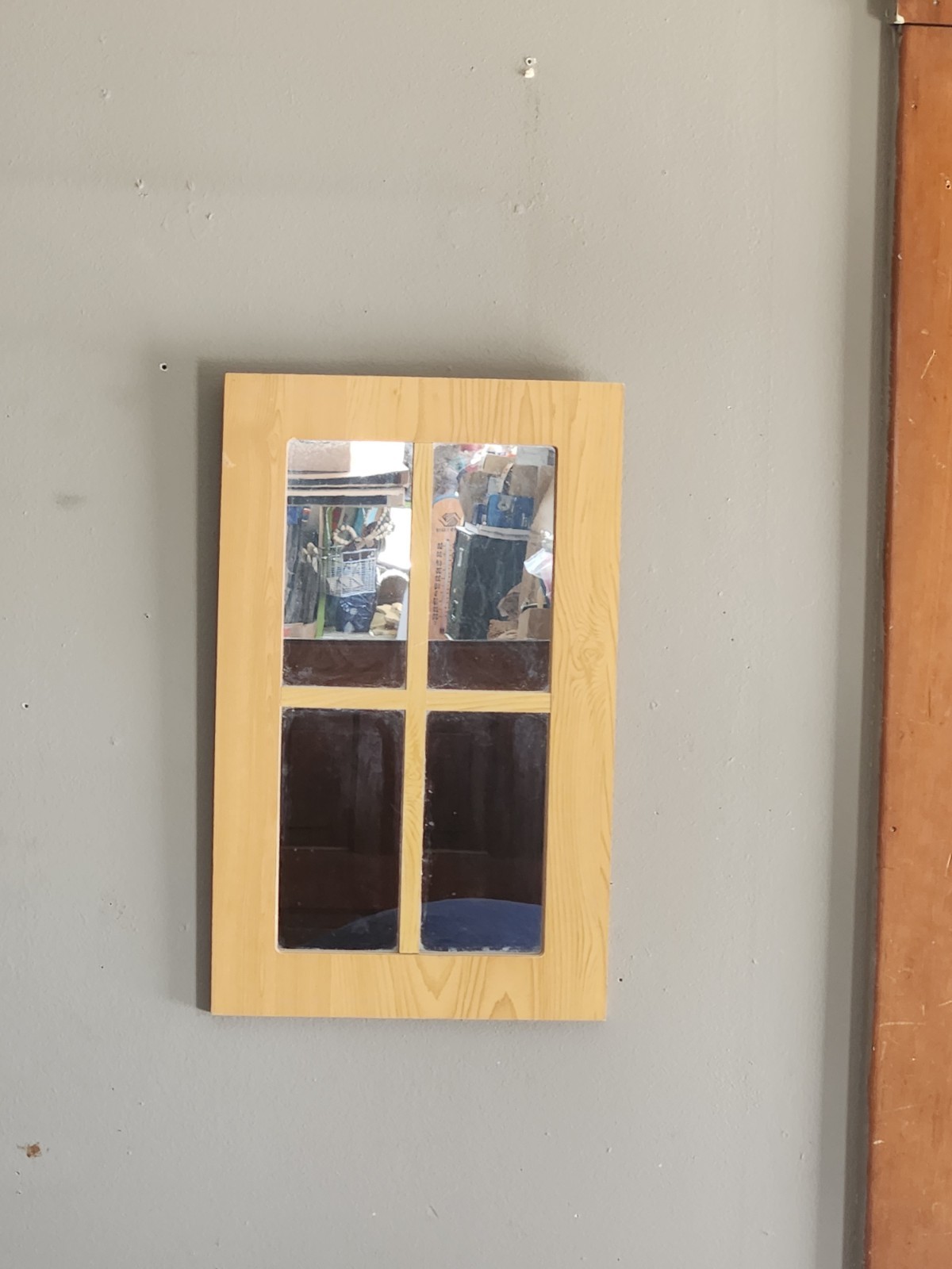 4 Paneled Wood Framed Accent Mirror • 19&Prime;×12&Prime;