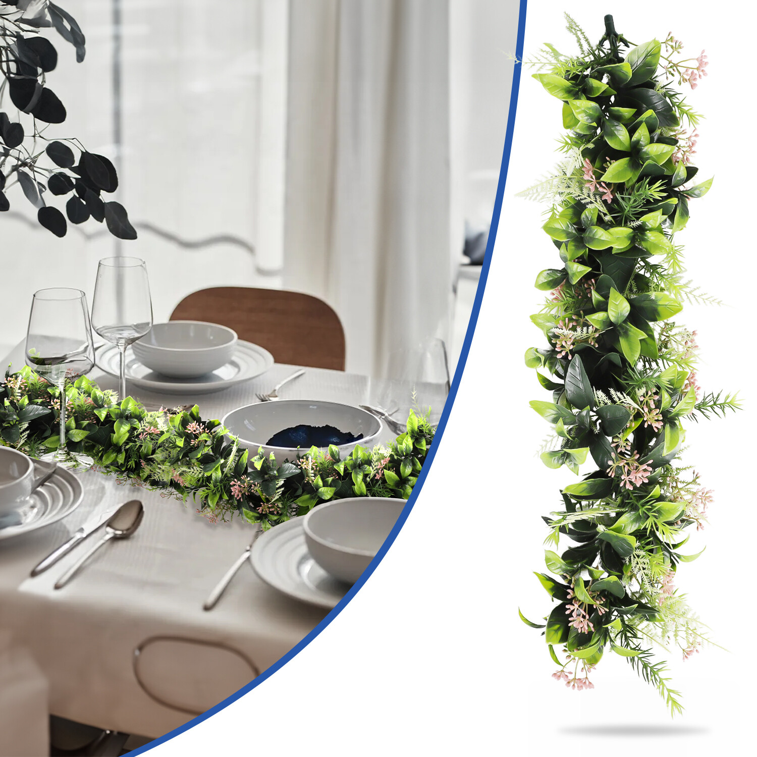 Artificial Vines Pink Buds Garland Foliage Plants Trailing Flowers Home Decor