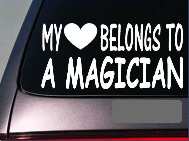 Magician My heart belongs Sticker *G530* 8&Prime; Vinyl magic trick cape hat gloves
