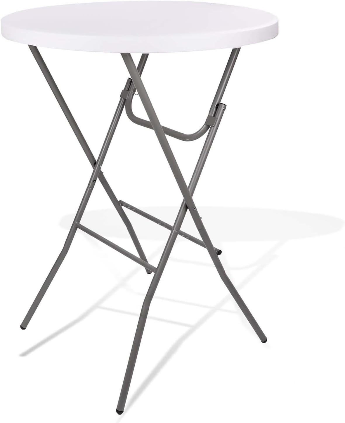 Cocktail Table 28in Folding Round High Indoor Outdoor with Removable Legs, Tall