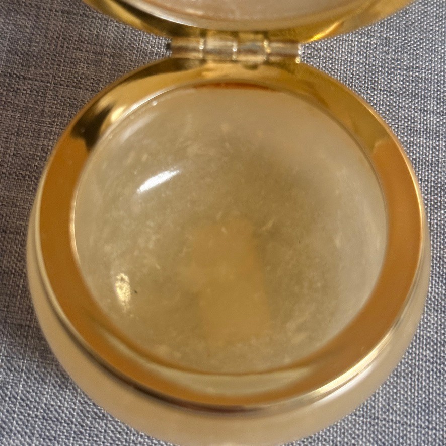 Vintage Italian Alabaster Hinged Trinket Pill Box Hand Carved Made Italy