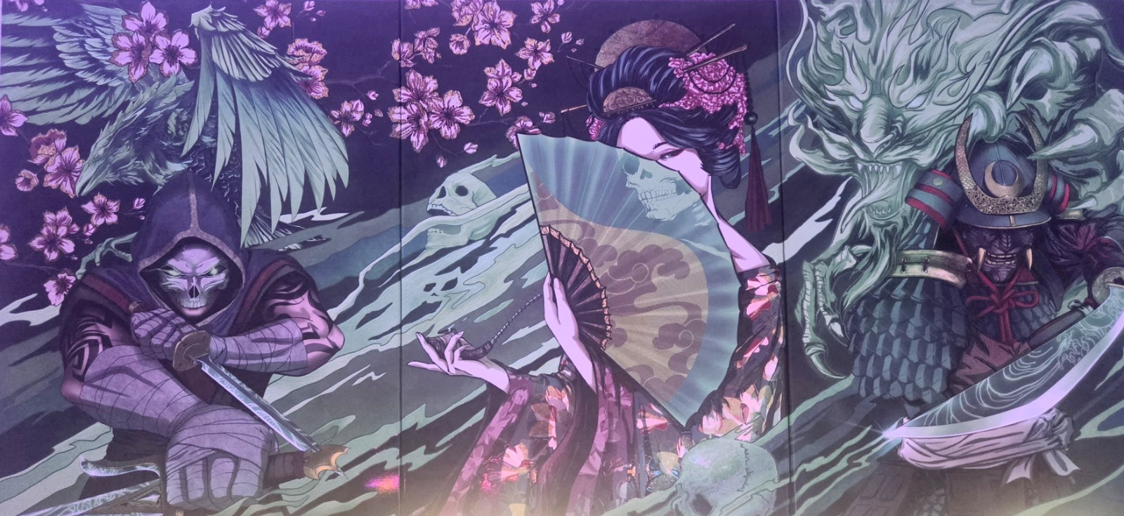 Displate Limited Edition Metal Print 3-Piece Set by Kitsune Yumiko Ghostly Ninja