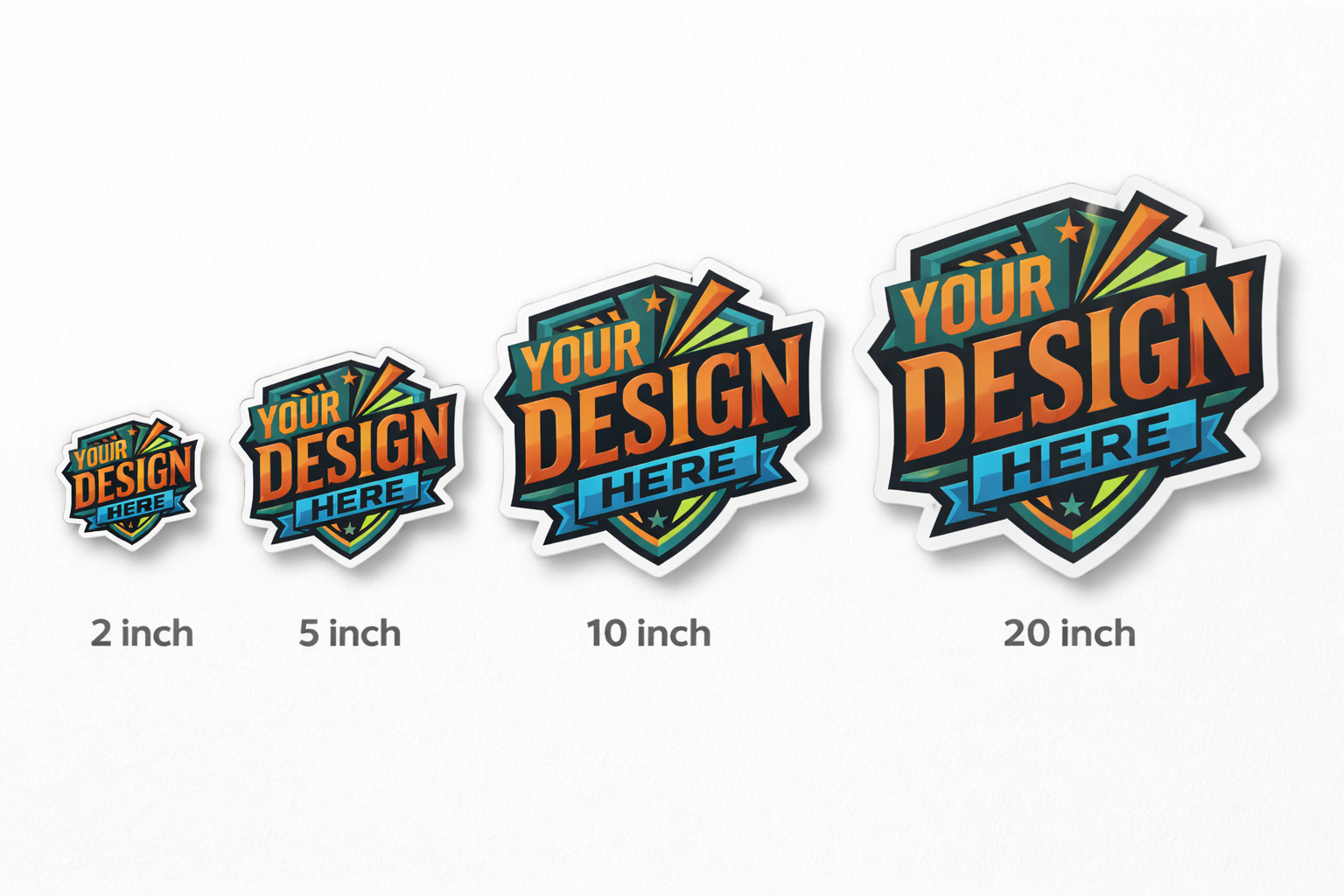 Custom Logo Stickers Die Cut Vinyl Decals Waterproof UV Resistant 2&Prime;-20&Prime; Size