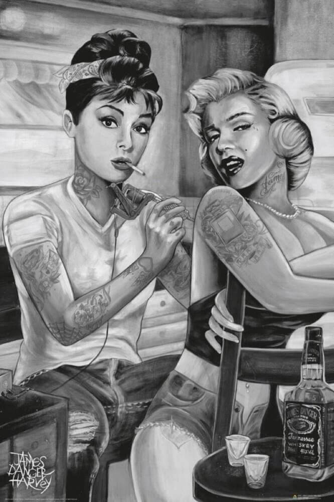 Audrey/Marilyn Tattoo – James Danger Harvey Poster 24in x 36in