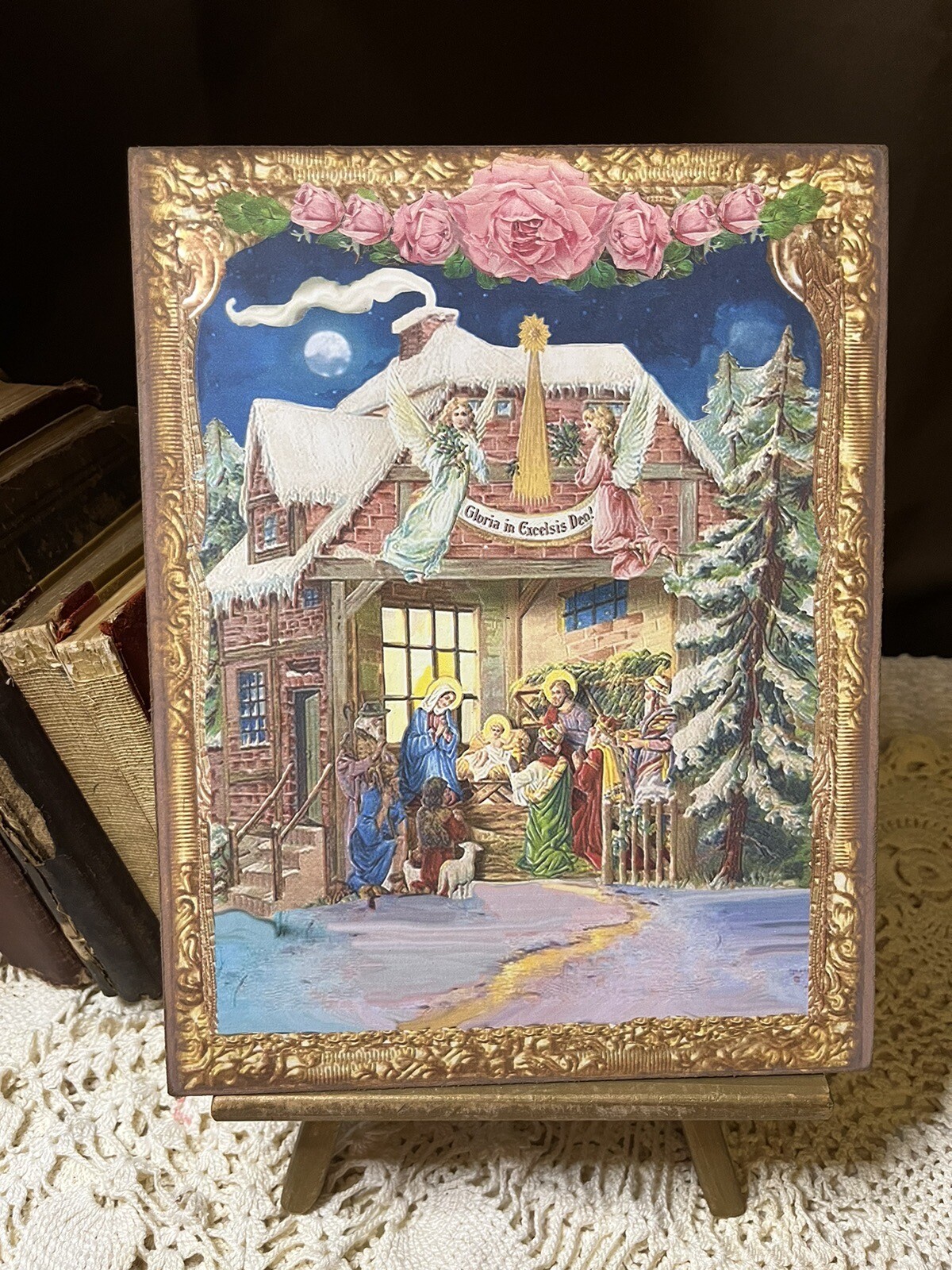 Nativity Christmas, Vintage Style, Handcrafted Plaque / Sign